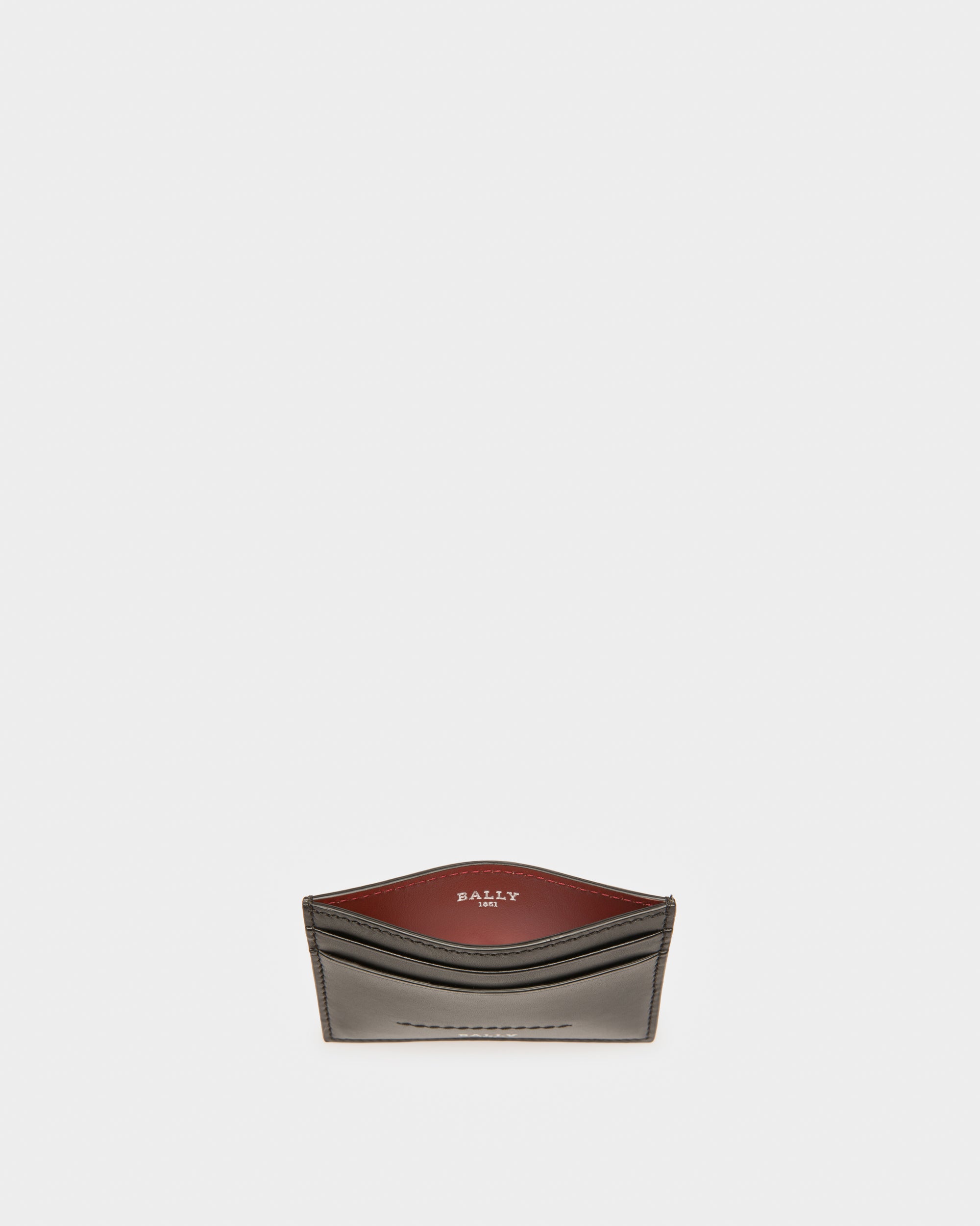 Schar Leather Card Holder In Black - Men's - Bally - 03
