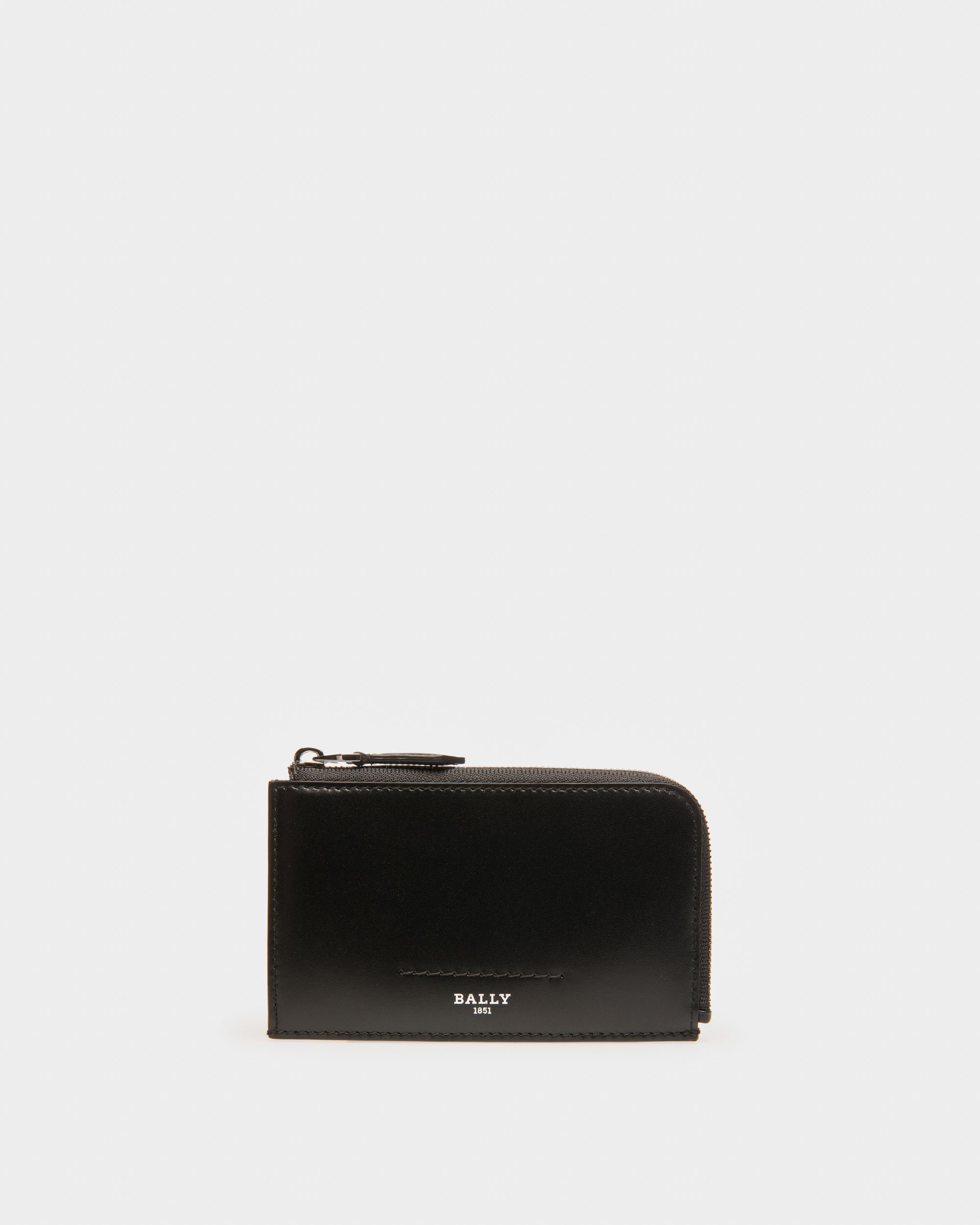Scord Leather Card Holder In Black - Men's - Bally - 01