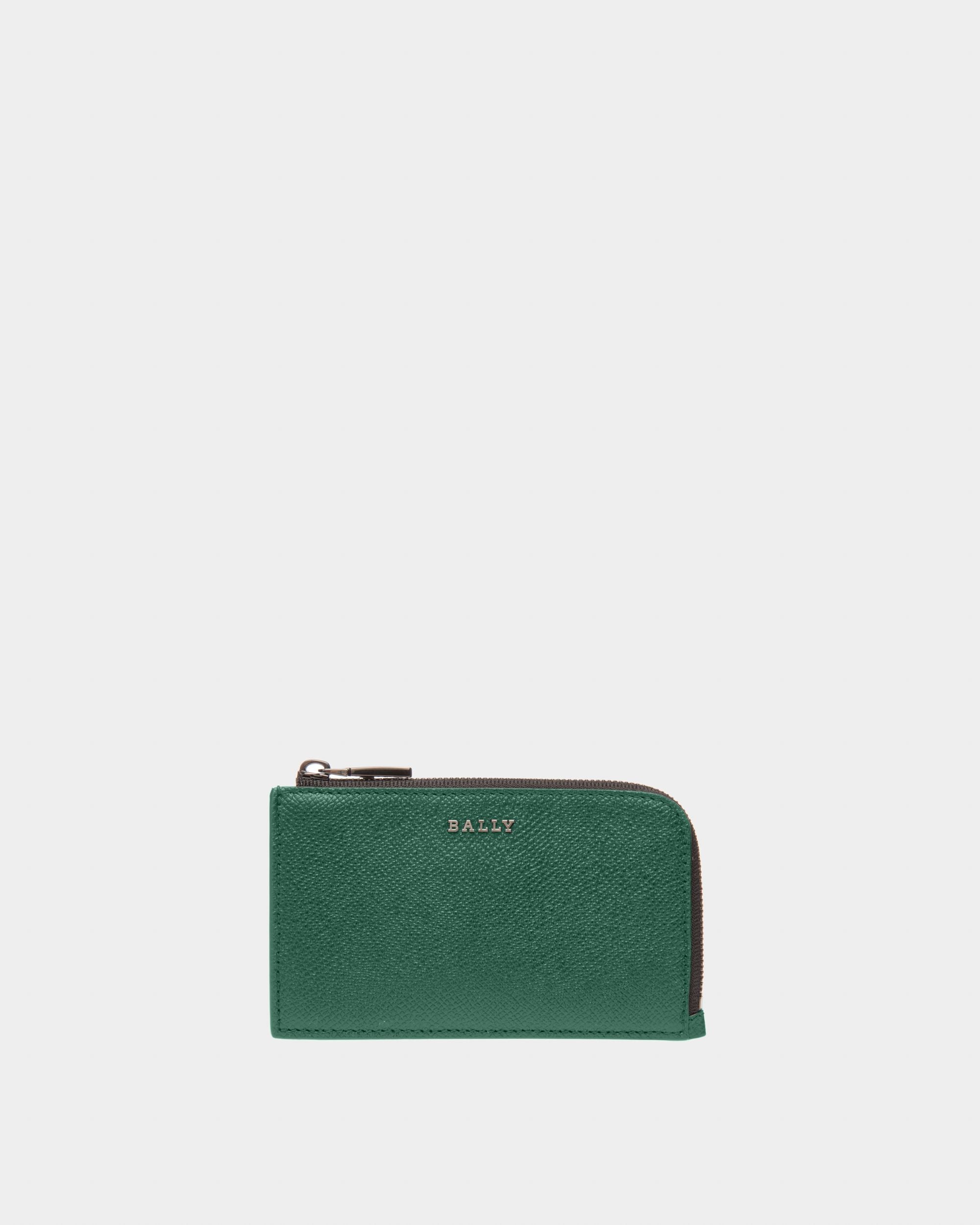 Bord Leather Card Holder In Green - Men's - Bally - 01