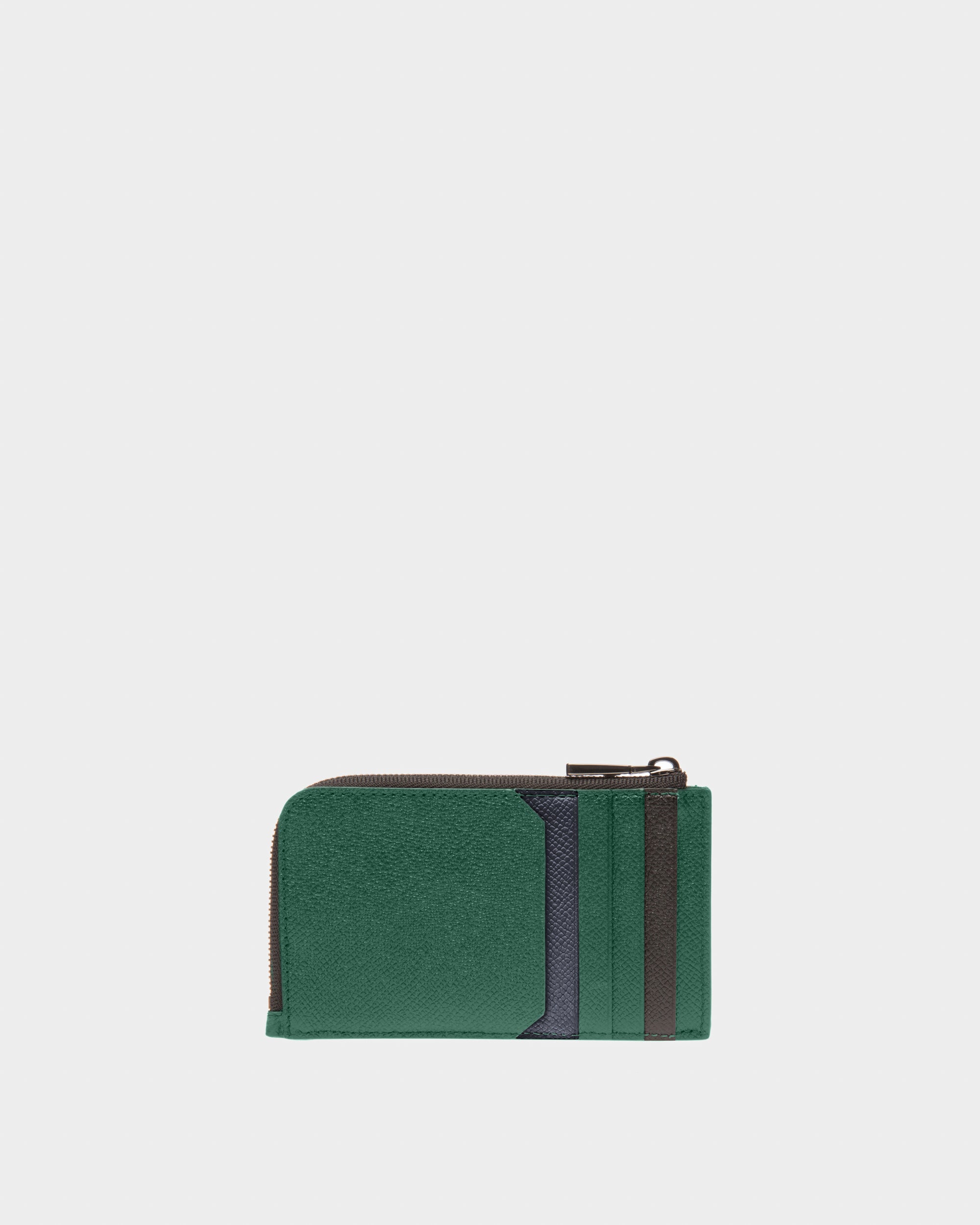 Bord Leather Card Holder In Green - Men's - Bally - 02