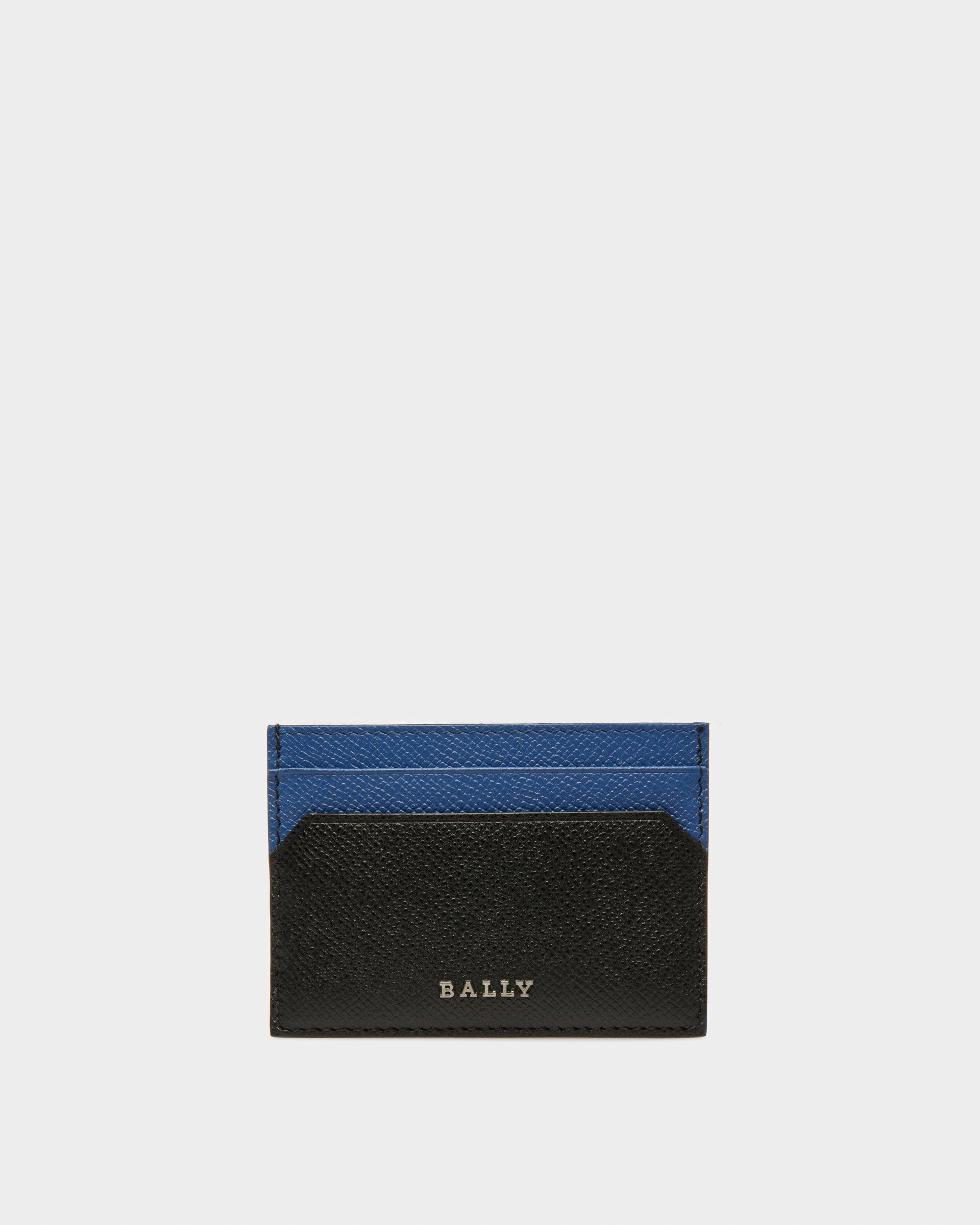 Bhar Leather Card Holder In Black & Blue - Men's - Bally - 01