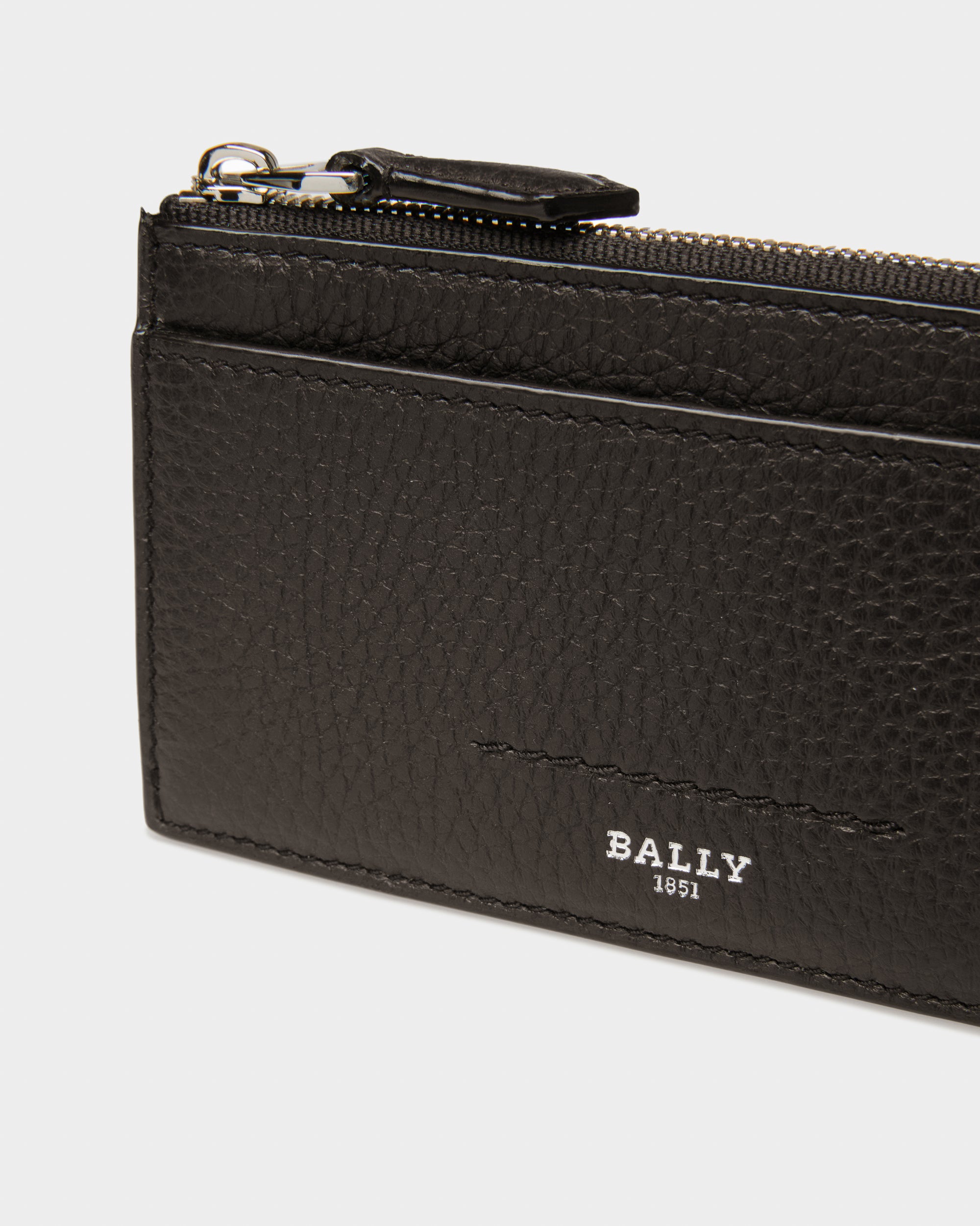 Sythom Leather Business Card Holder In Black - Men's - Bally - 04
