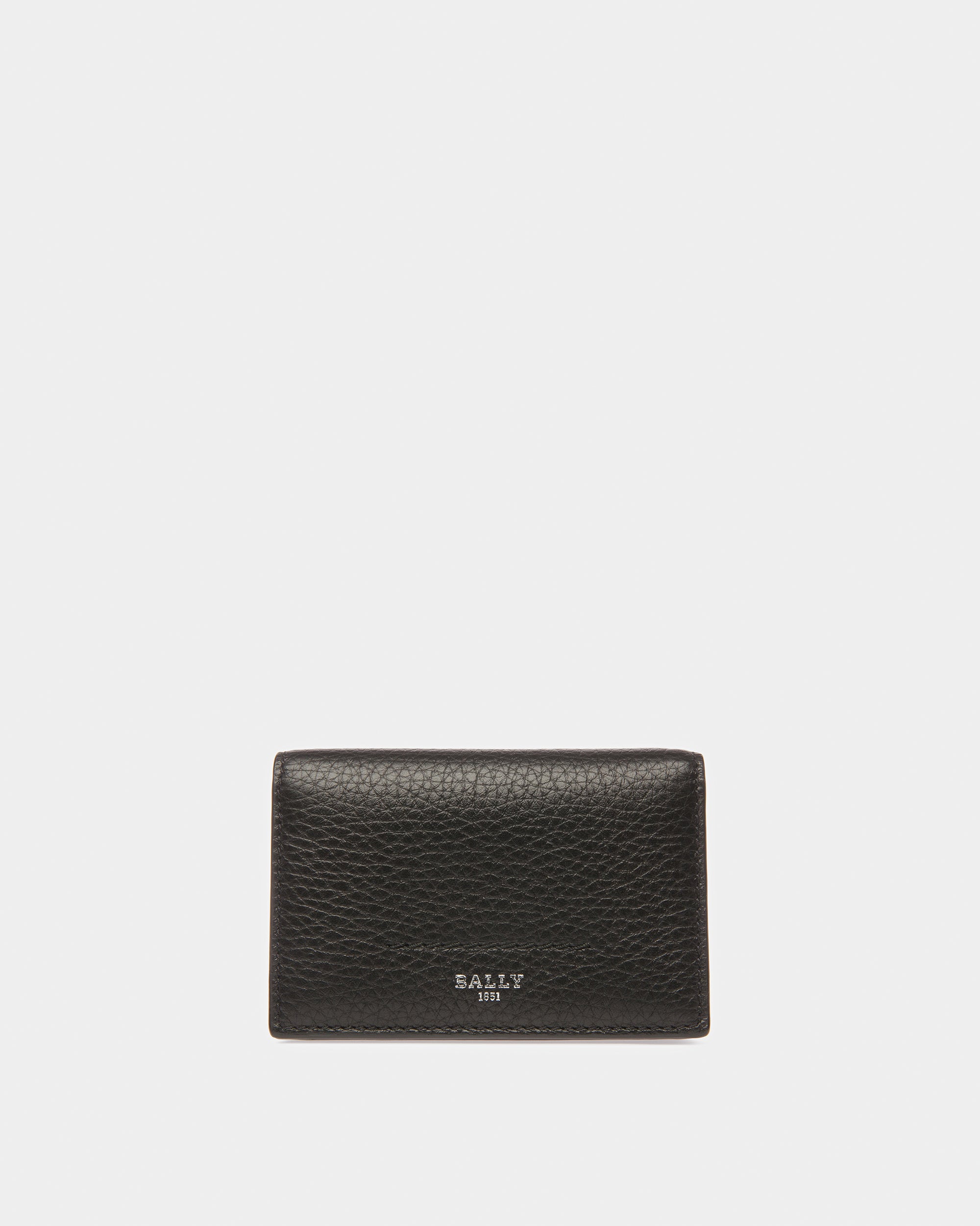 Screnty Grained Leather Card Holder In Black - Men's - Bally - 01