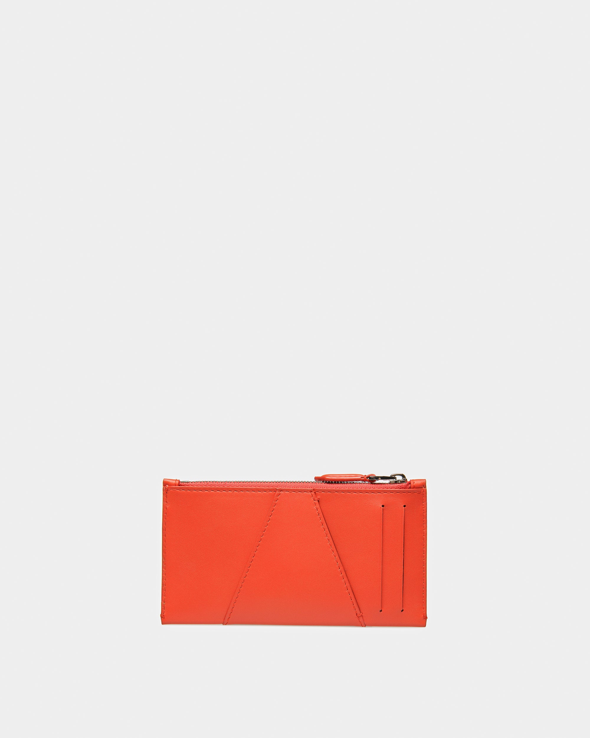 Adley Leather Business Card Holder In Orange - Men's - Bally - 02