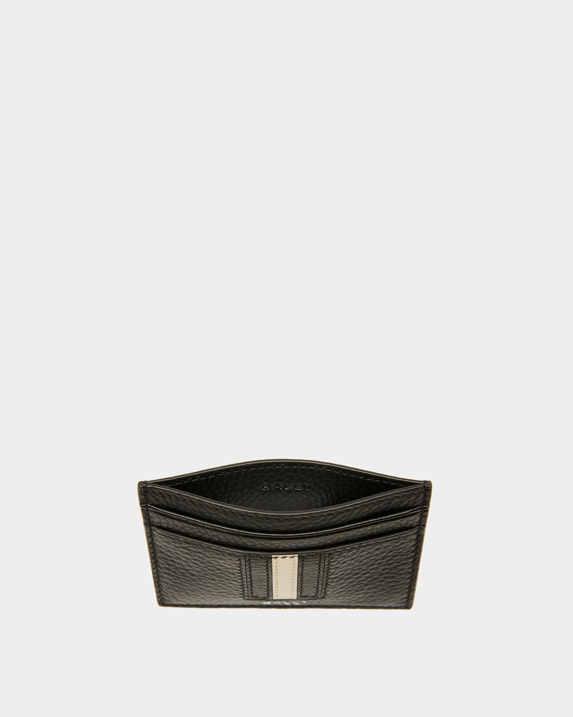 Ribbon Card Holder In Black Leather - Men's - Bally - 03
