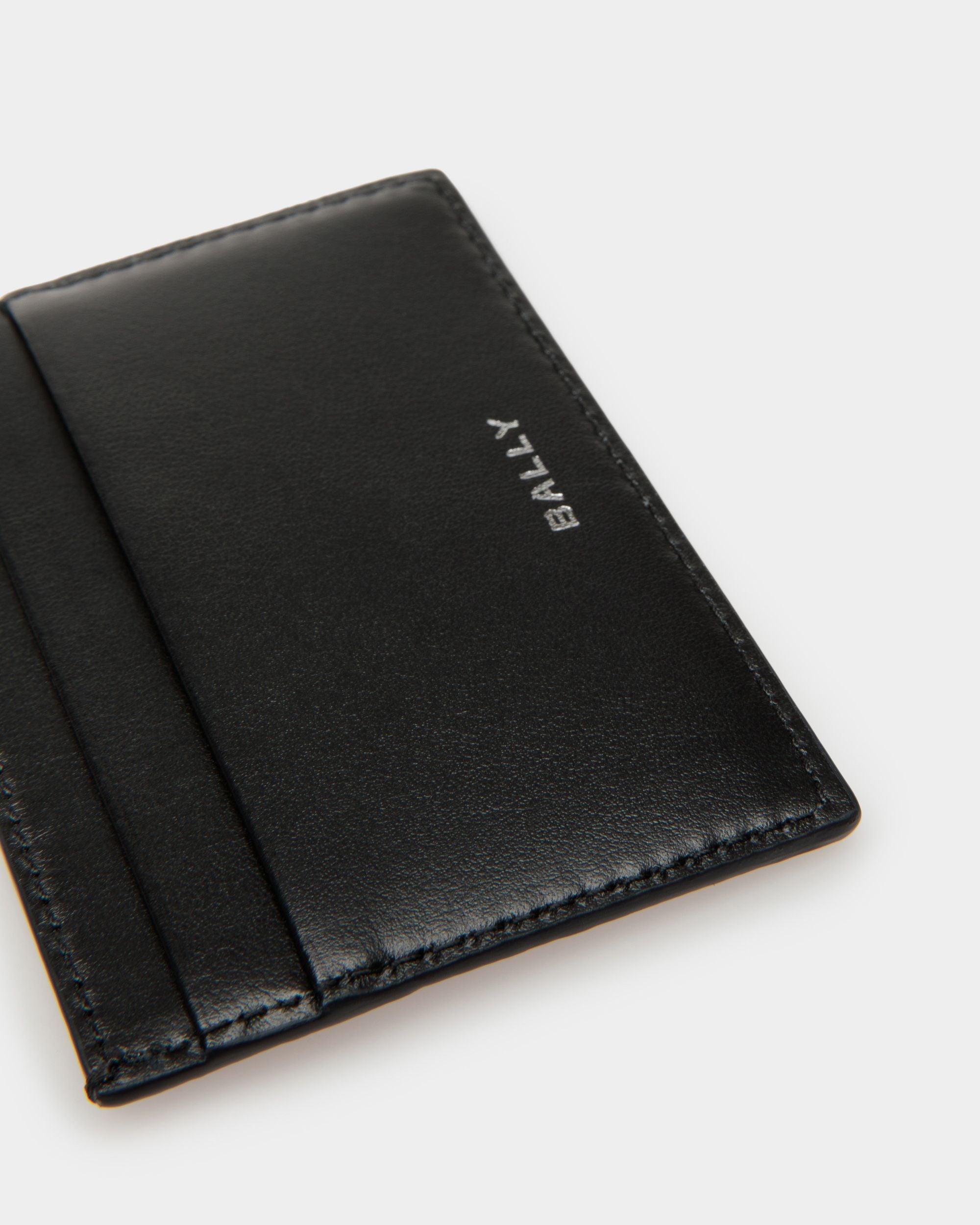 Lago Business Card Holder In Midnight Leather - Men's - Bally - 04