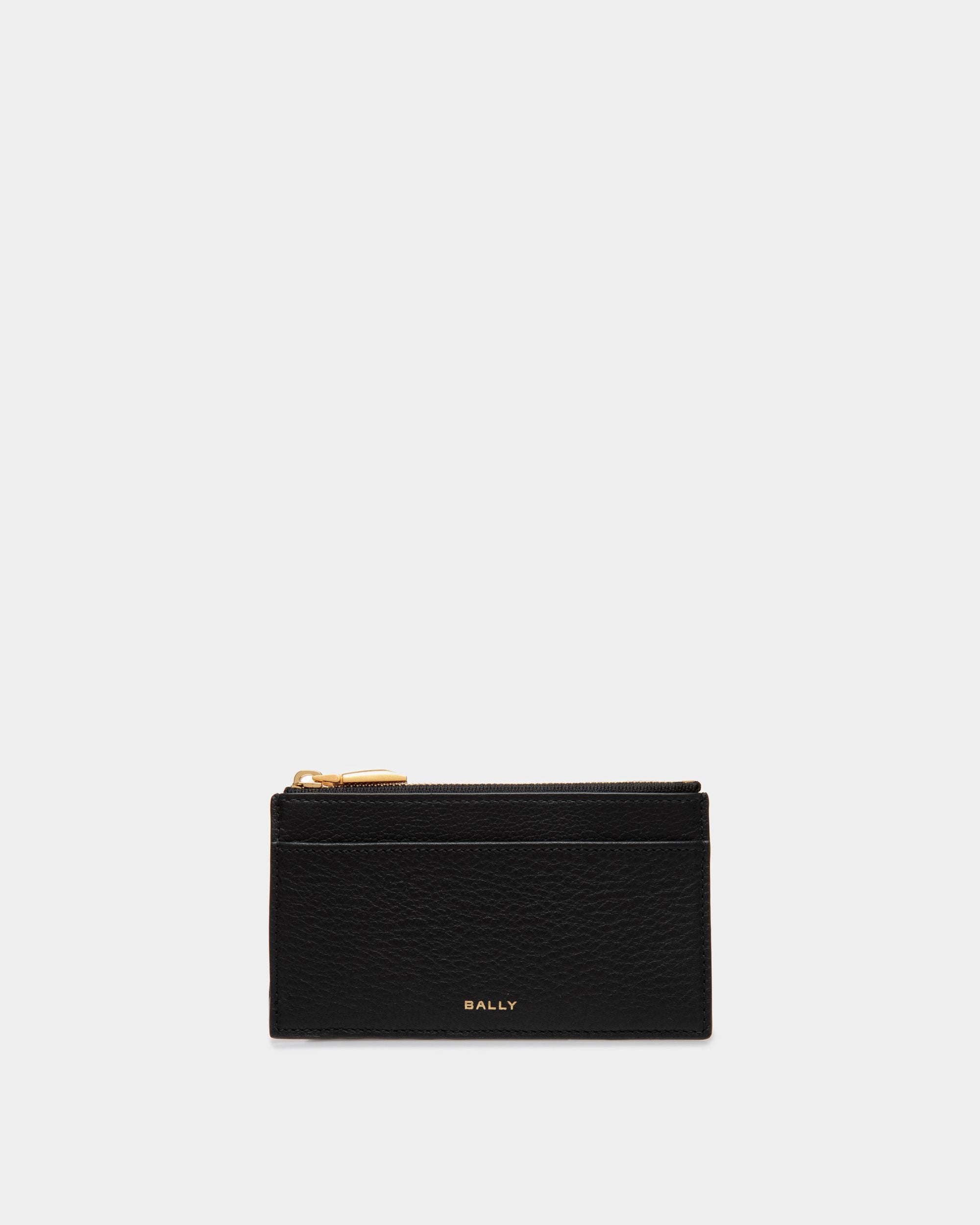 7 CC Zip Card Holder In Black Leather - Men's - Bally - 01