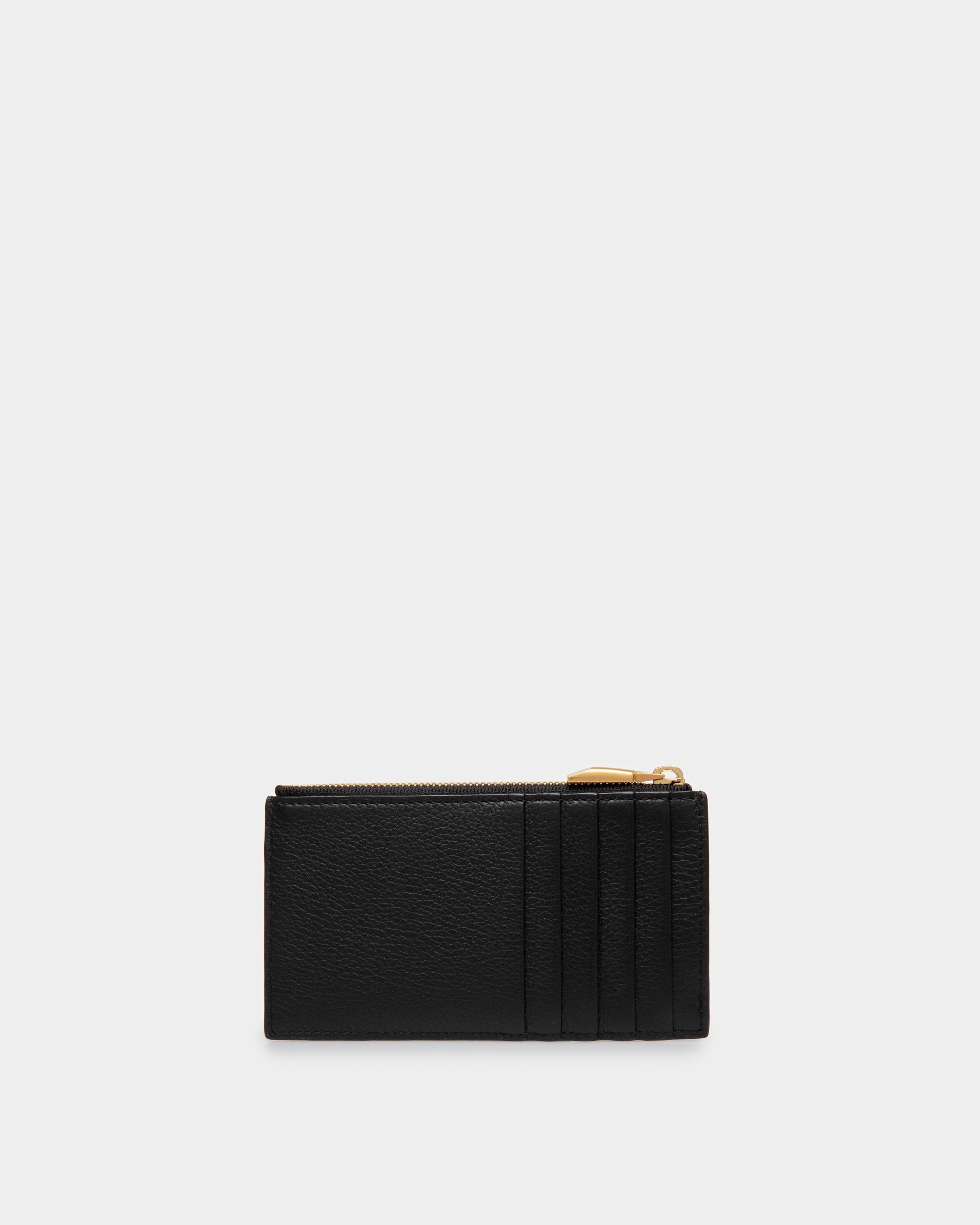 7 CC Zip Card Holder In Black Leather - Men's - Bally - 02