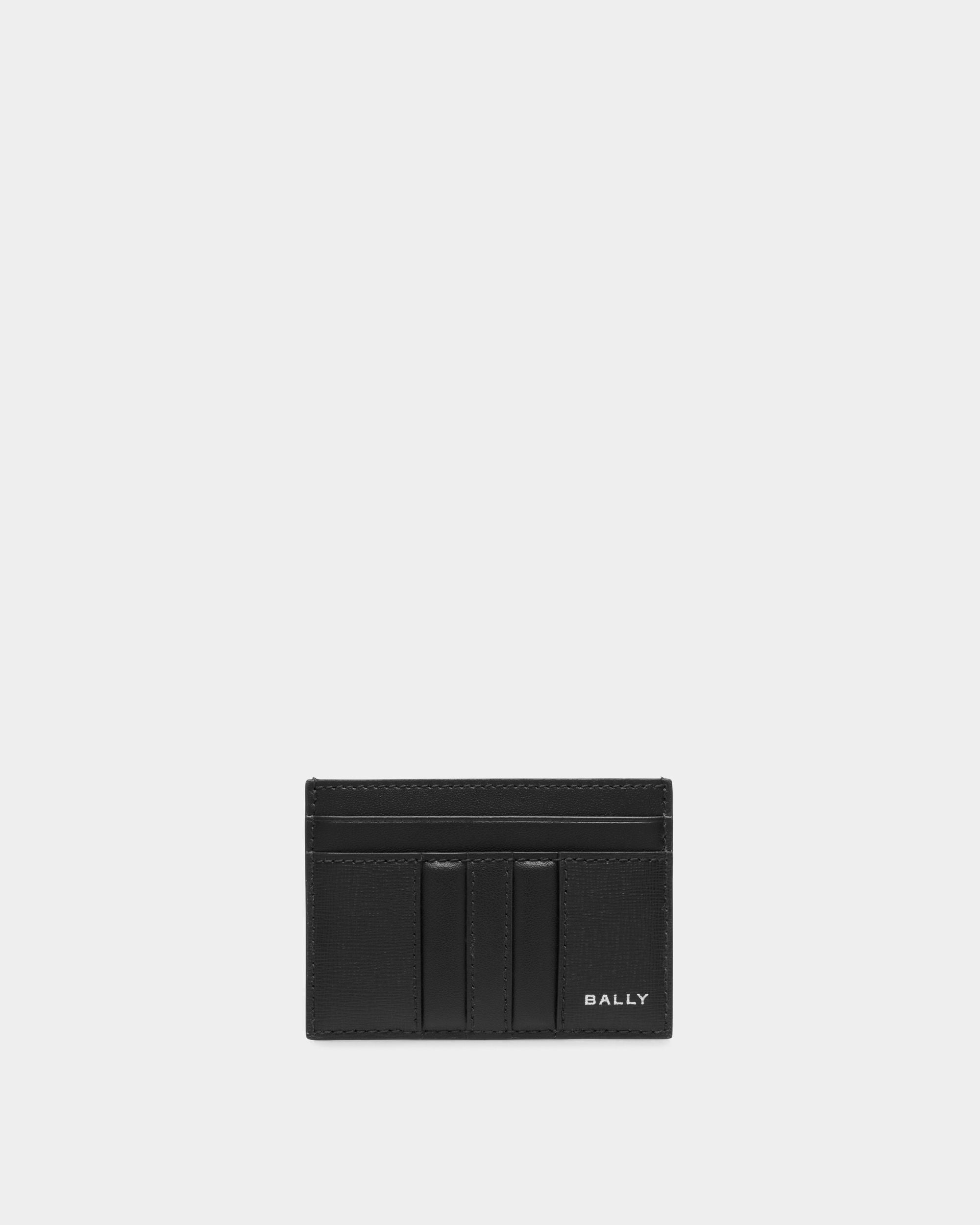 Mythos Card Holder In Black Recycled Leather - Men's - Bally - 01