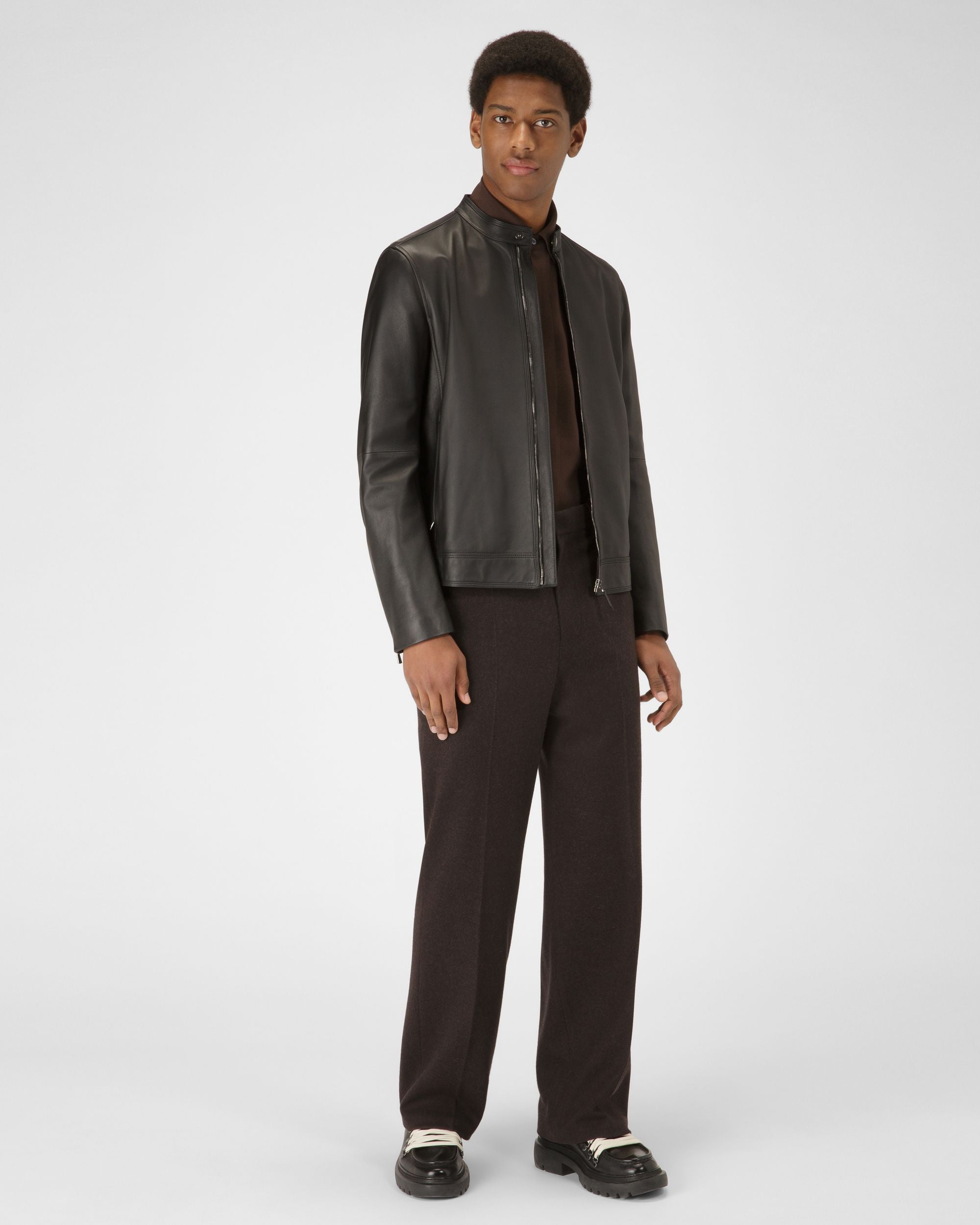 Leather Jacket In Black - Men's - Bally - 05
