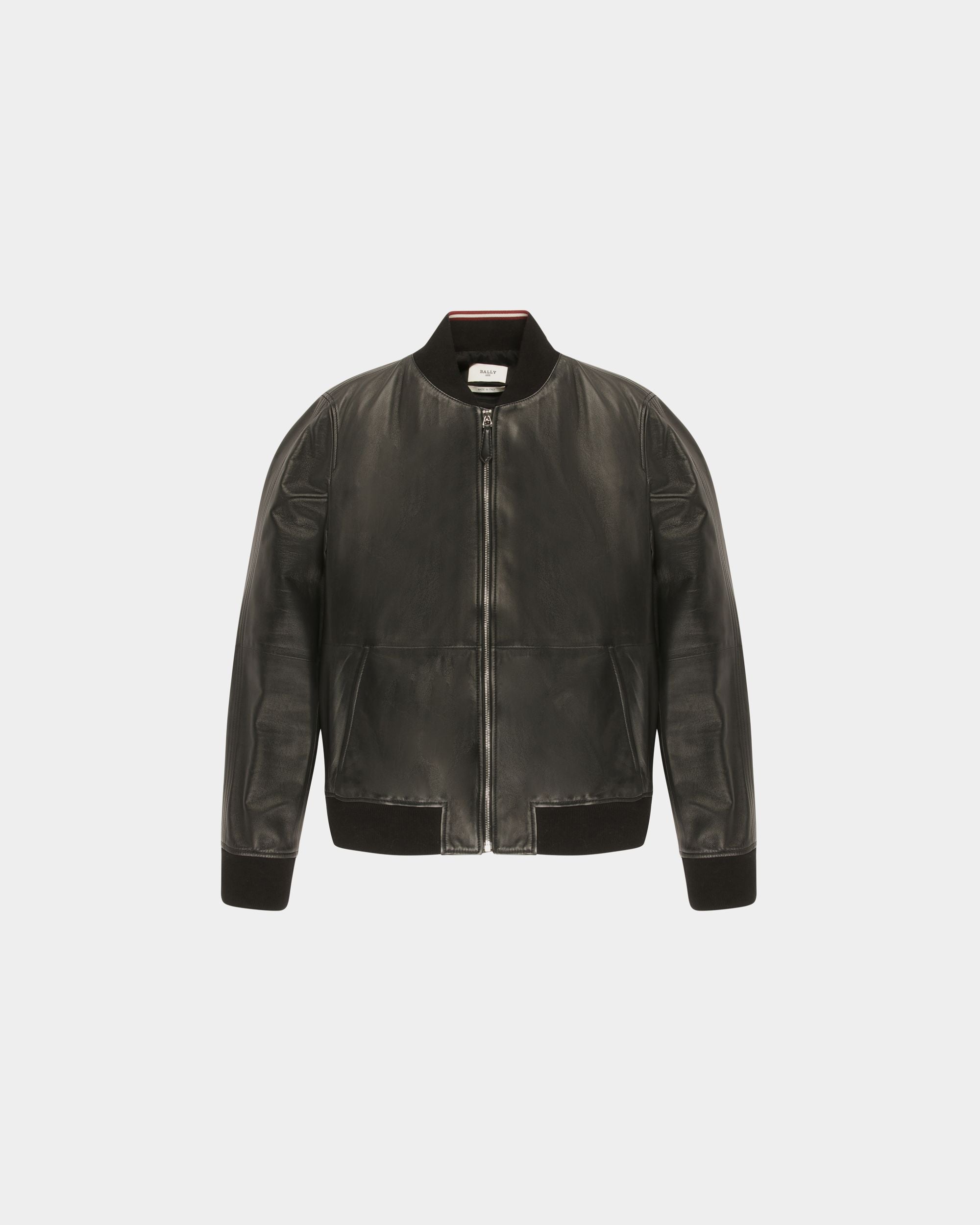 Leather Bomber Jacket In Black - Men's - Bally - 01