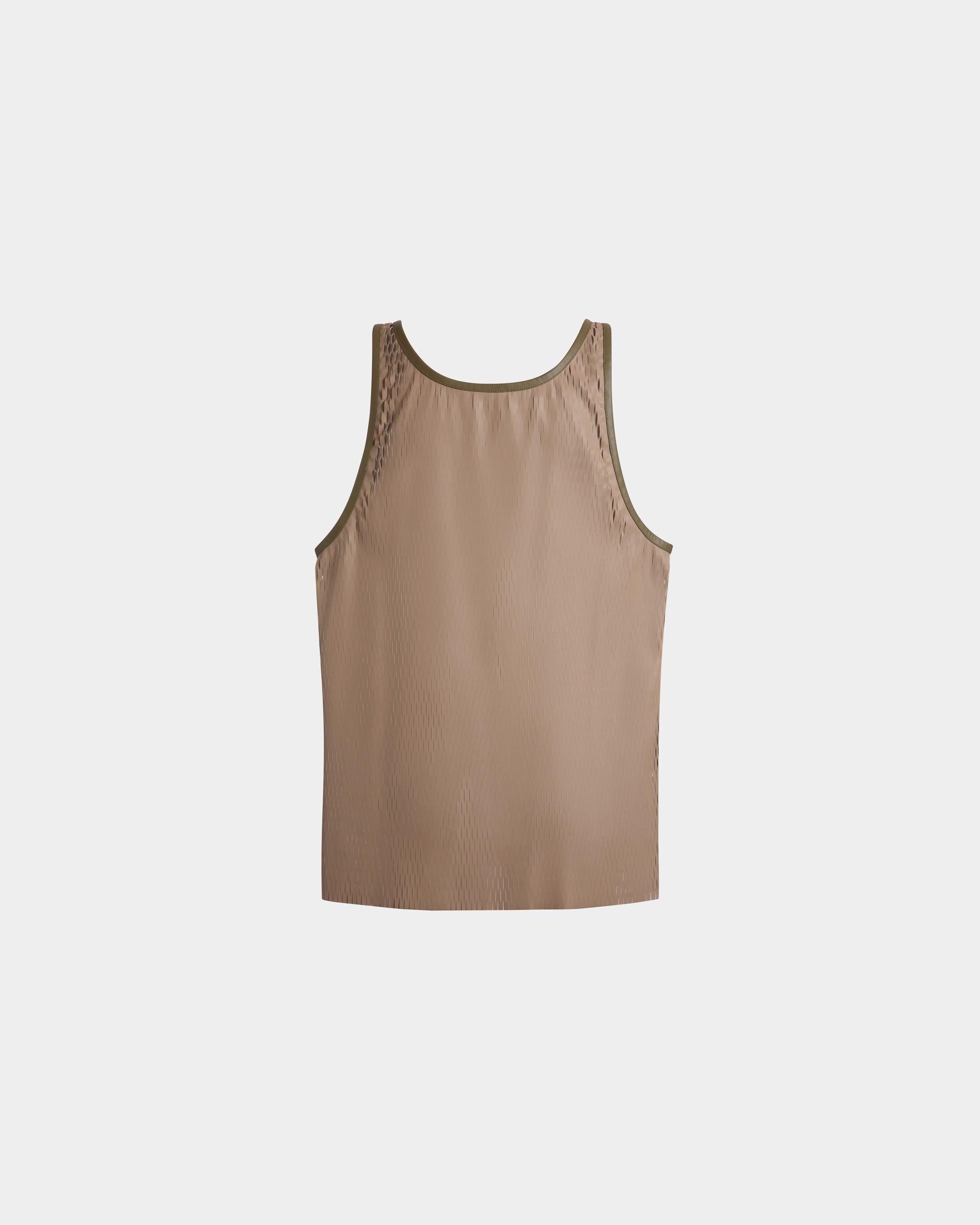 Laser Cut Tank Top In Brown Faux Leather - Men's - Bally - 03