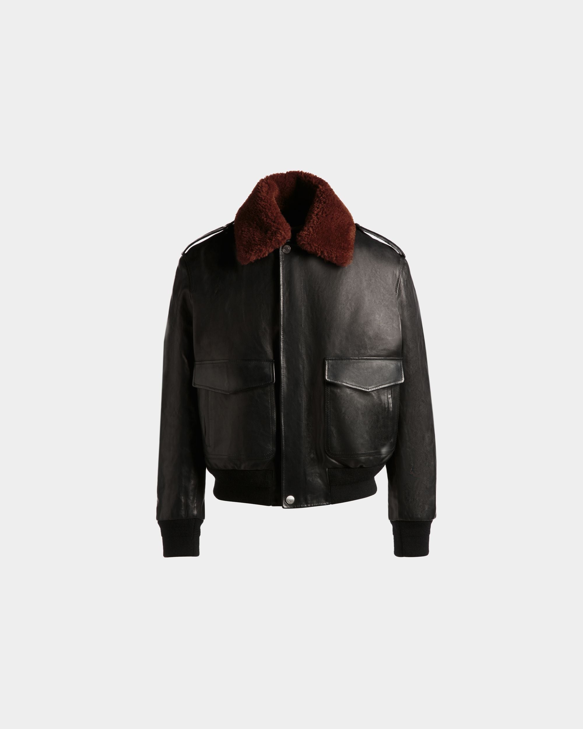 Aviator Jacket In Black Leather - Men's - Bally - 01