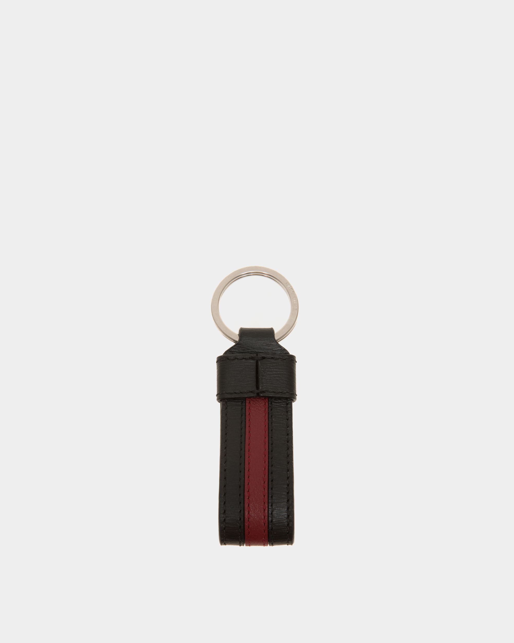 Ribbon Keychains In Black Leather - Men's - Bally - 02