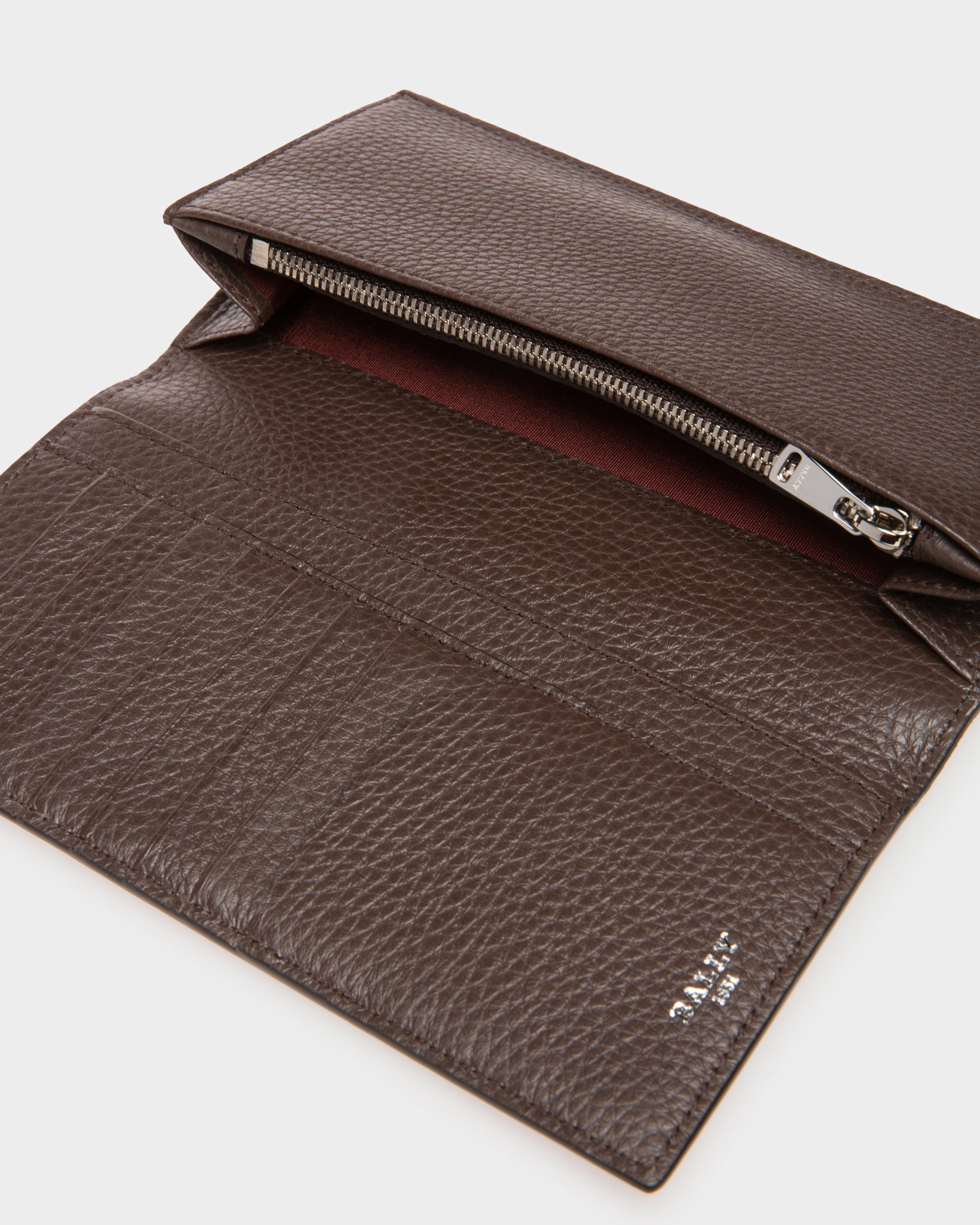 Scaliro Leather Continental Wallet In Ebony Brown - Men's - Bally - 04