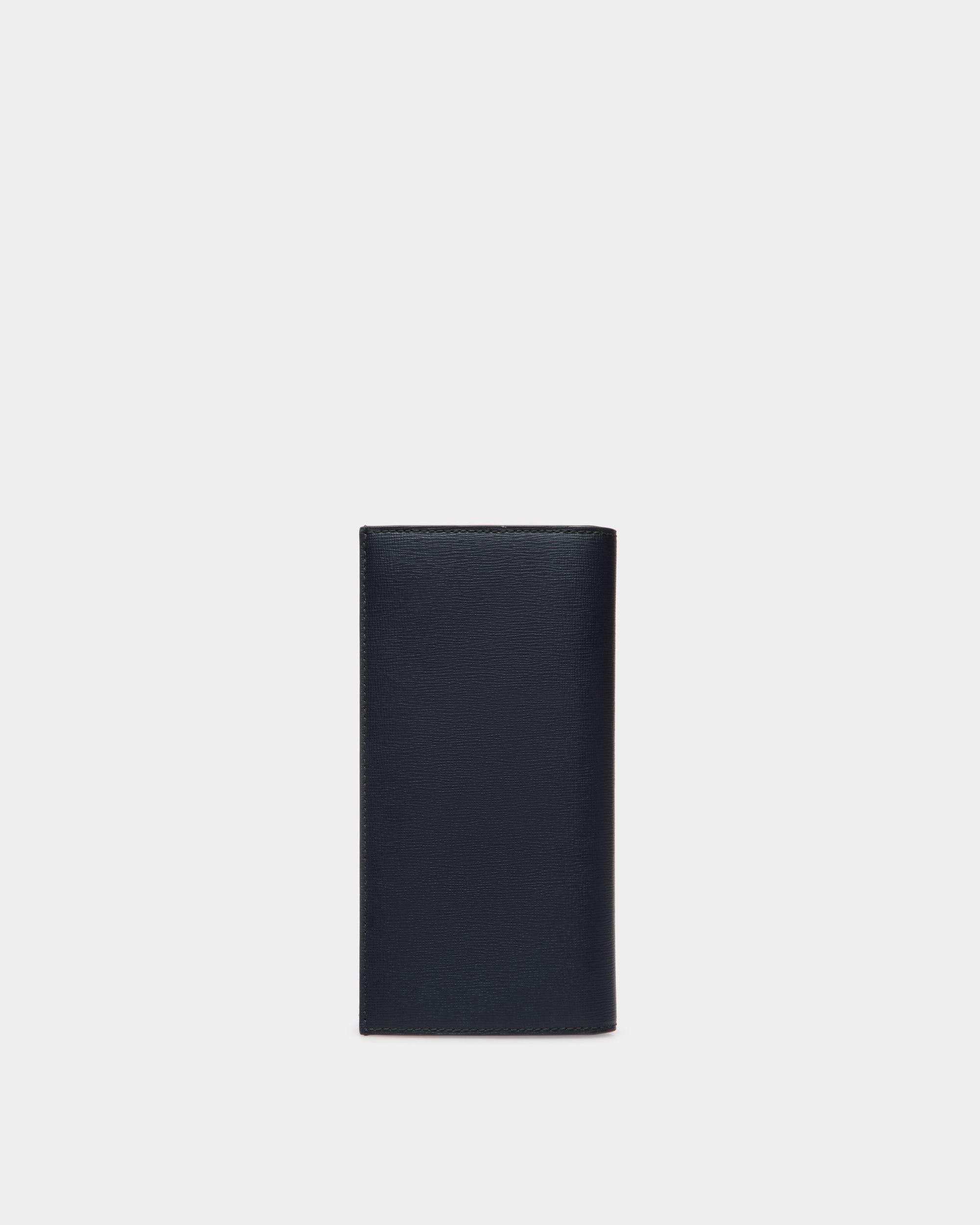Mythos Continental Wallet in Navy Blue Recycled Leather - Men's - Bally - 02