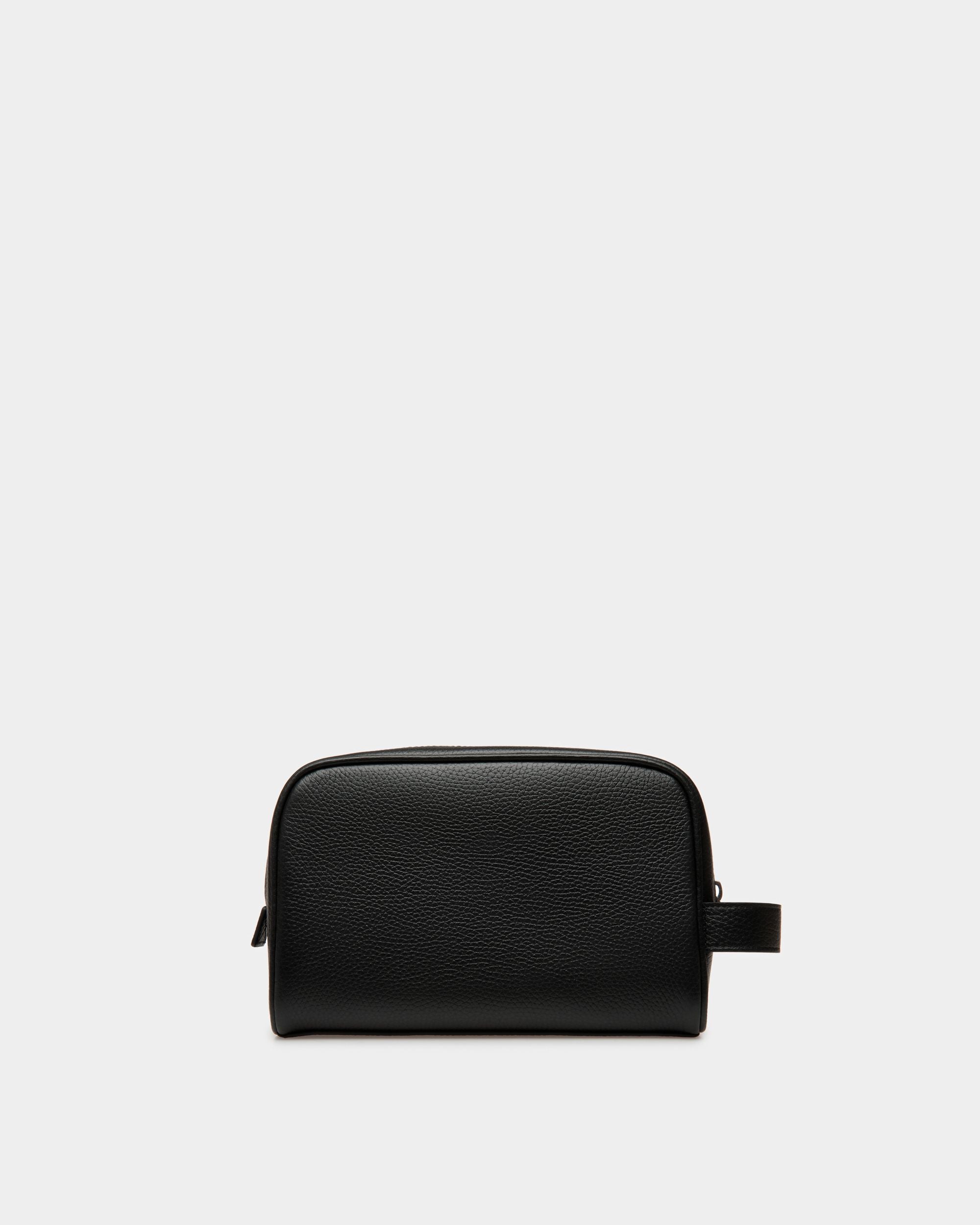 Ribbon Toiletry Bag In Black Leather - Men's - Bally - 02