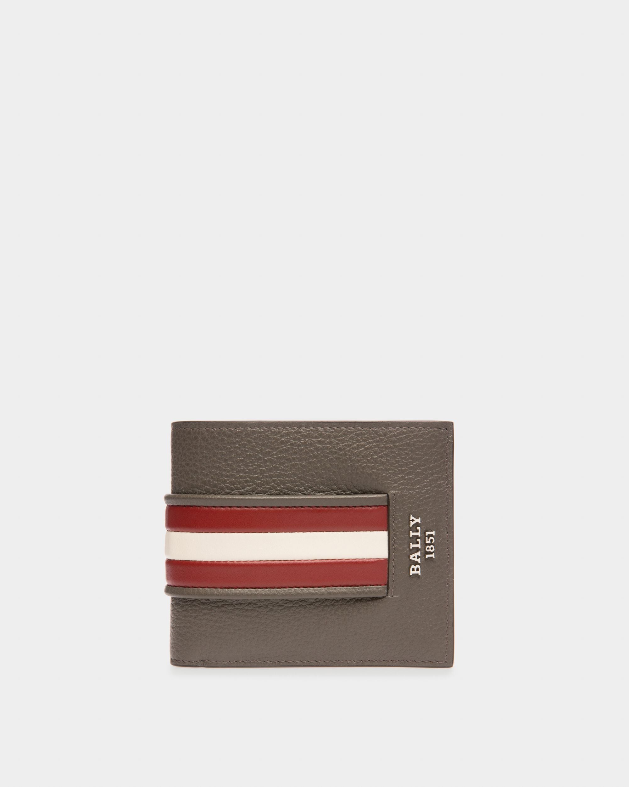 Brasai Leather Wallet In Grey - Men's - Bally - 01