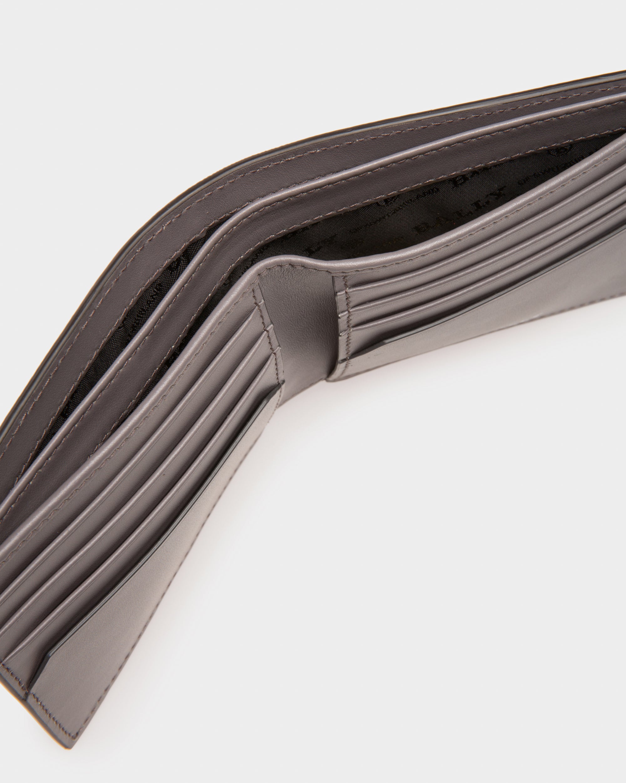 Brasai Leather Wallet In Grey - Men's - Bally - 04