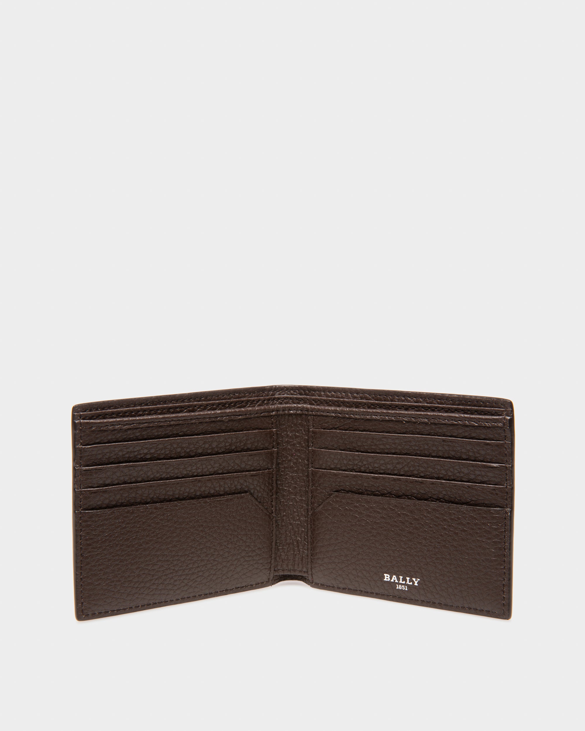 Scrasai Leather Wallet In Ebony Brown - Men's - Bally - 03