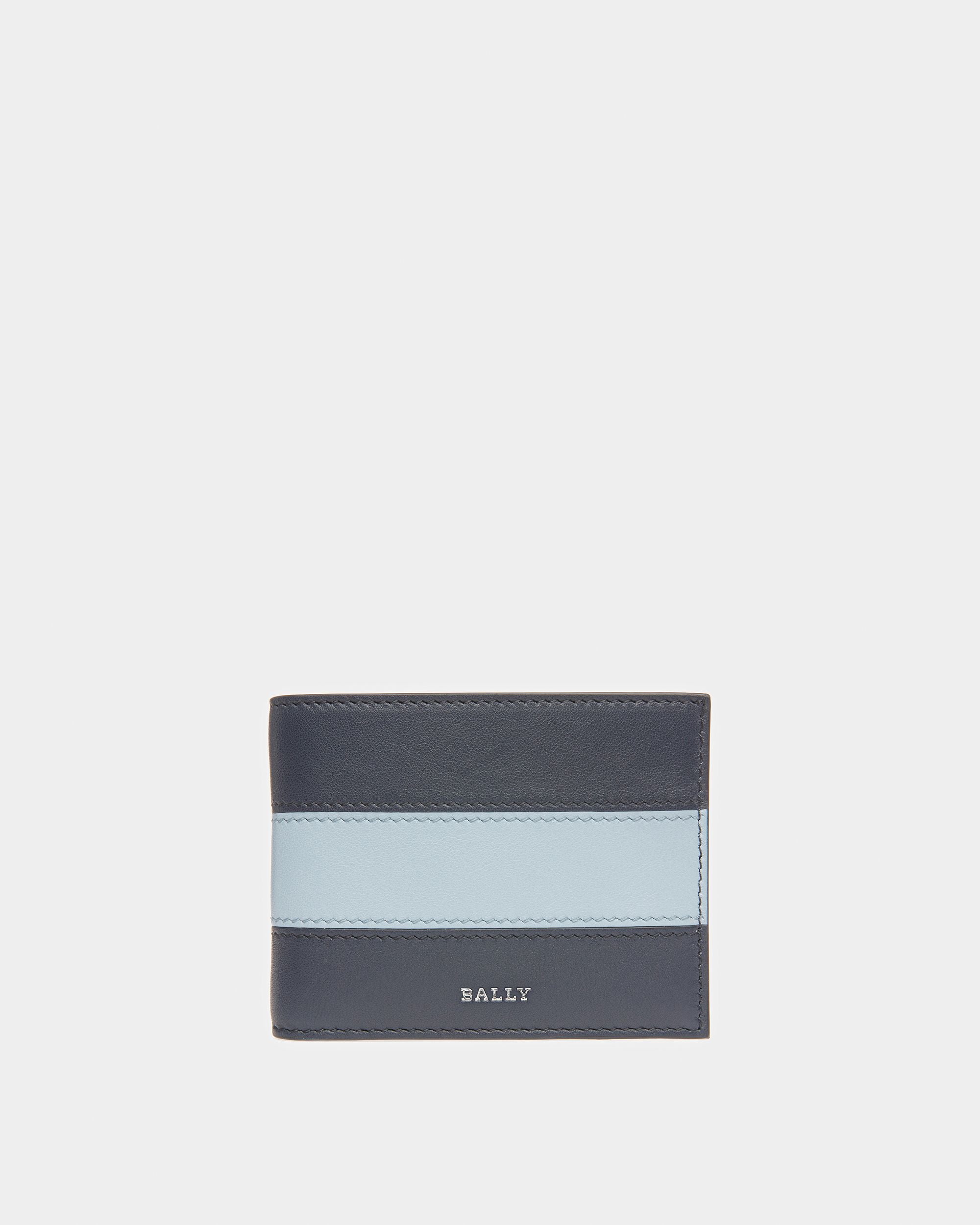 Bevyett Leather Wallet In Midnight Blue And Light Blue - Men's - Bally - 01