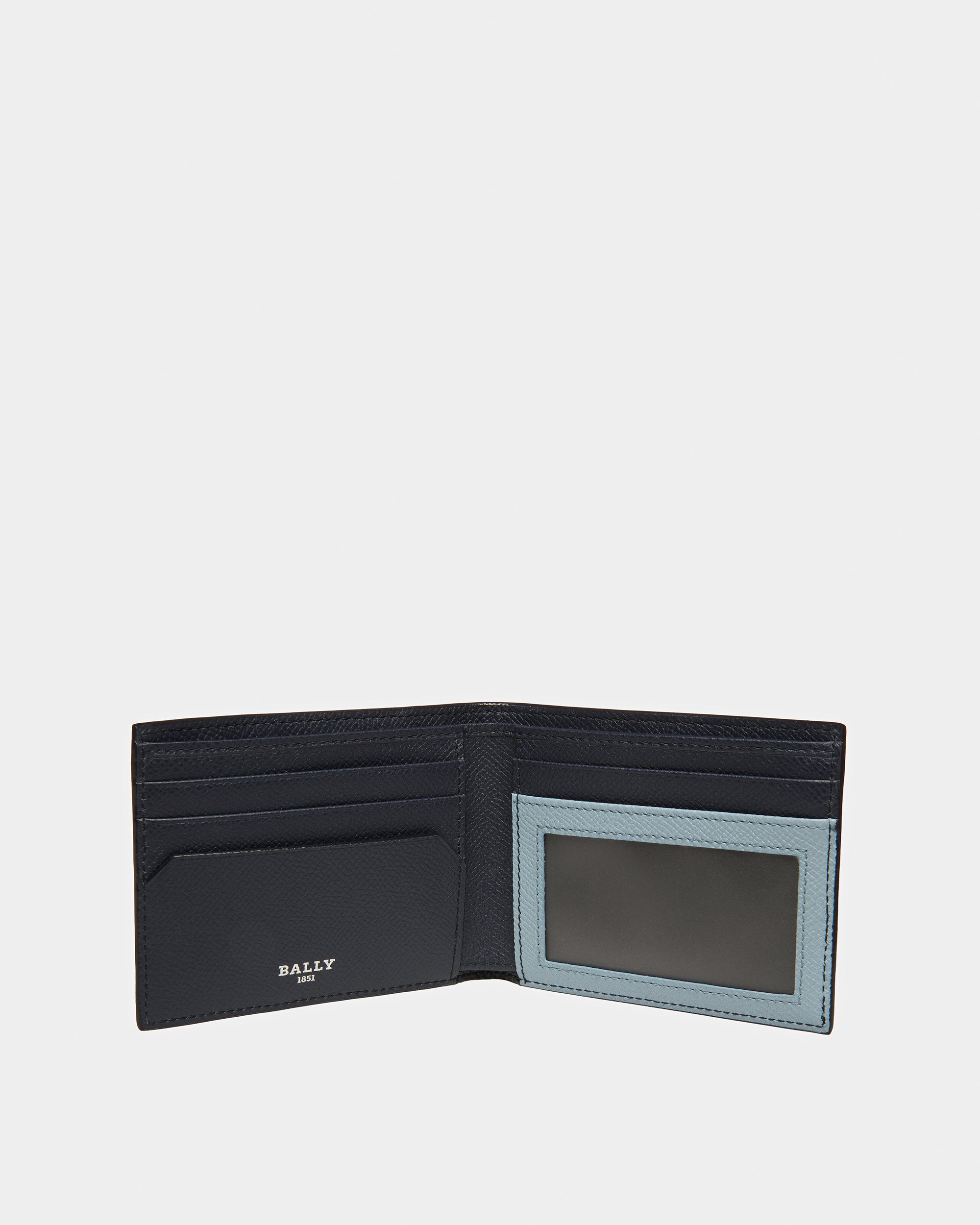 Bevyett Leather Wallet In Midnight Blue And Light Blue - Men's - Bally - 03