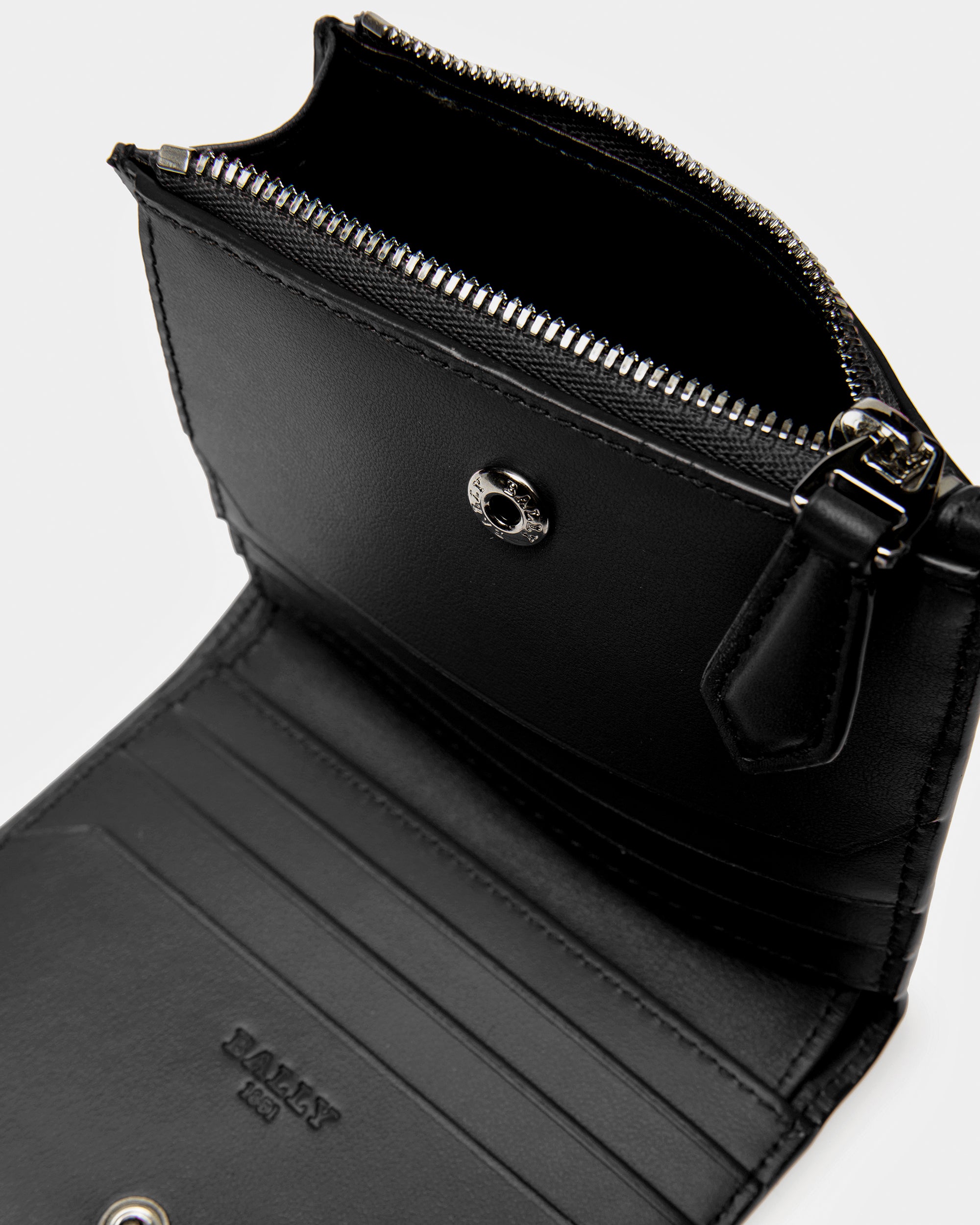 Axeel Leather Wallet In Black - Men's - Bally - 04