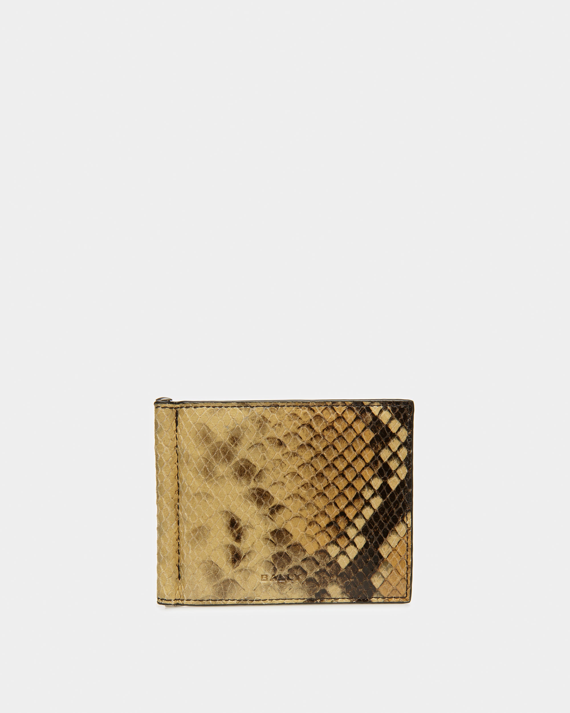 Bifold Clip Wallet In Python Print - Men's - Bally - 01