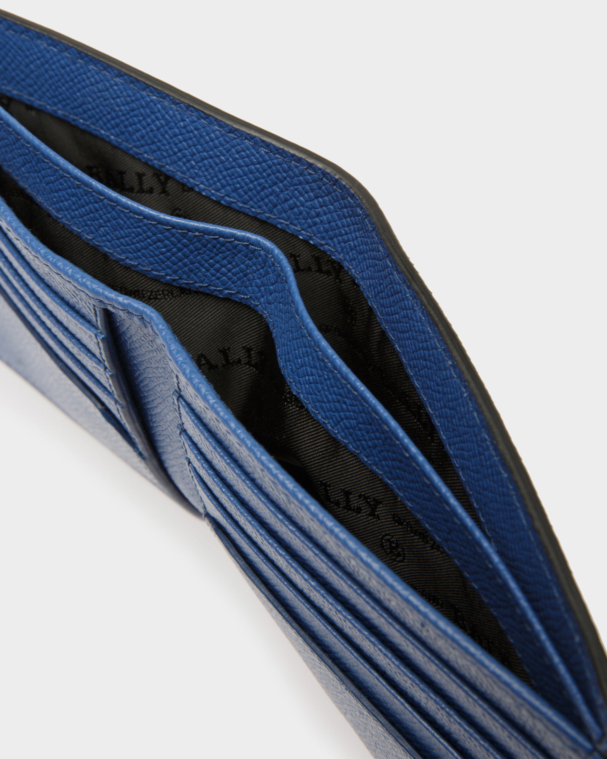 Bollen Leather Wallet In Black & Blue - Men's - Bally - 04