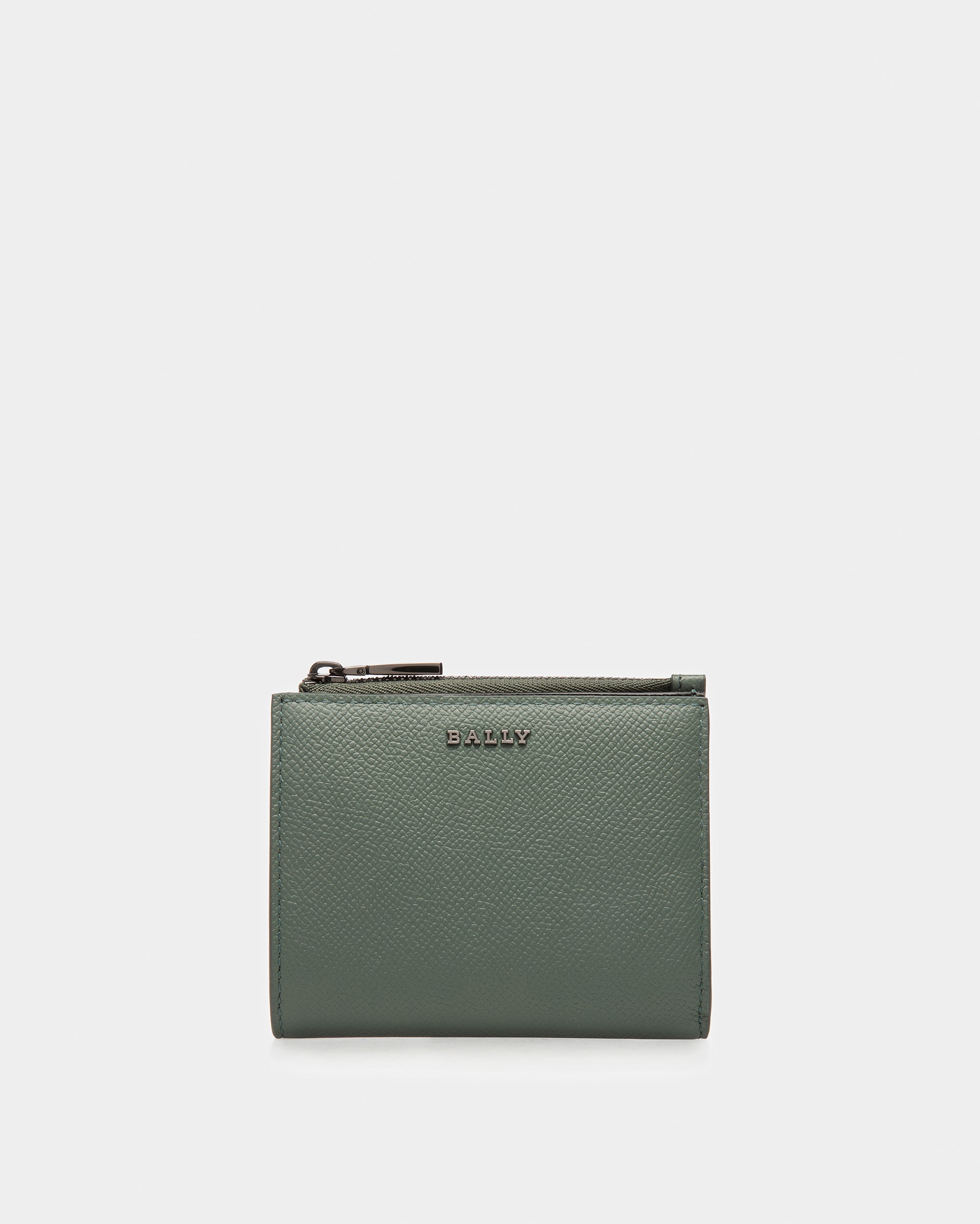 Bunner Leather Wallet In Sage And Black - Men's - Bally - 01