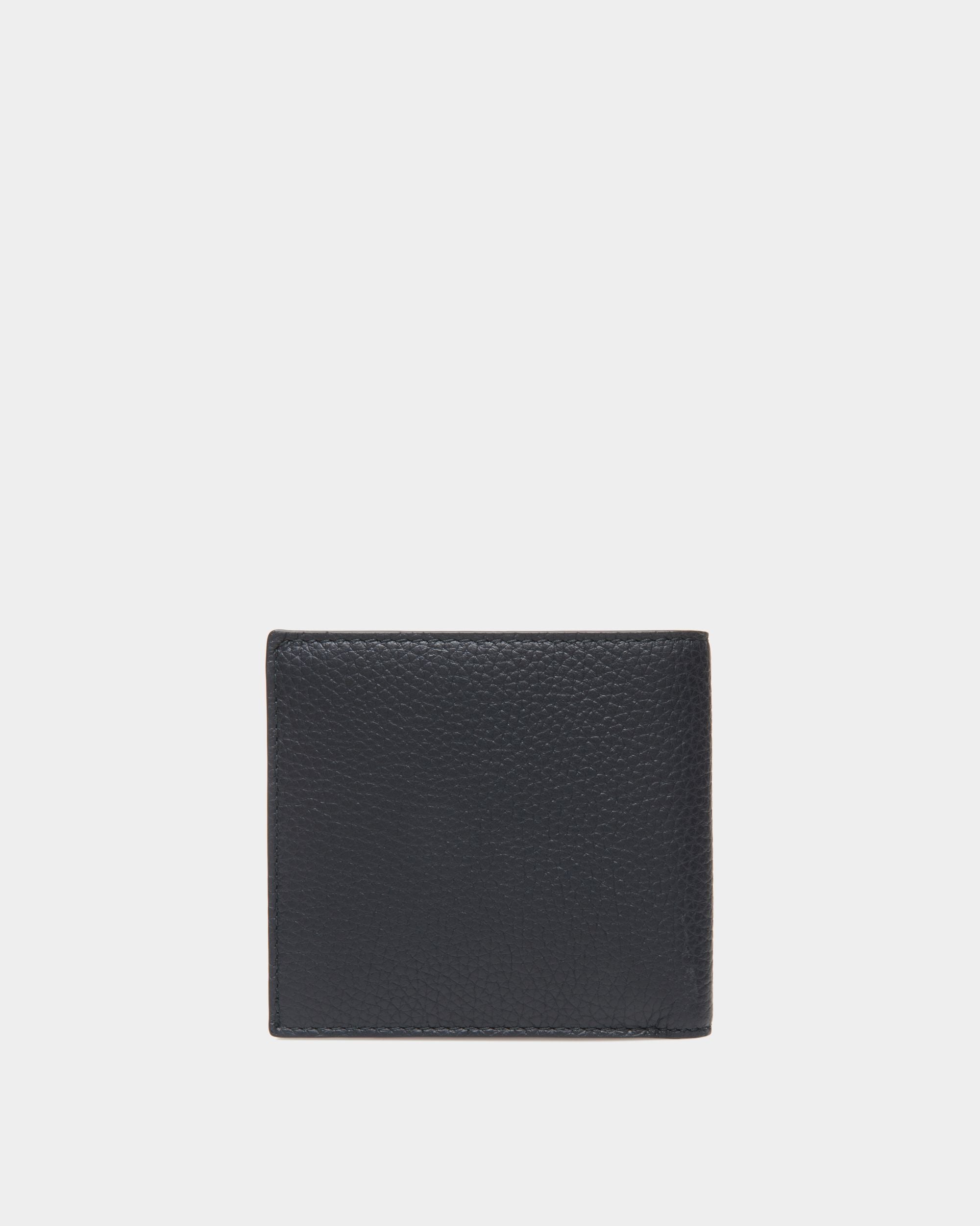 Ribbon Bifold In Navy Blue Leather - Men's - Bally - 02