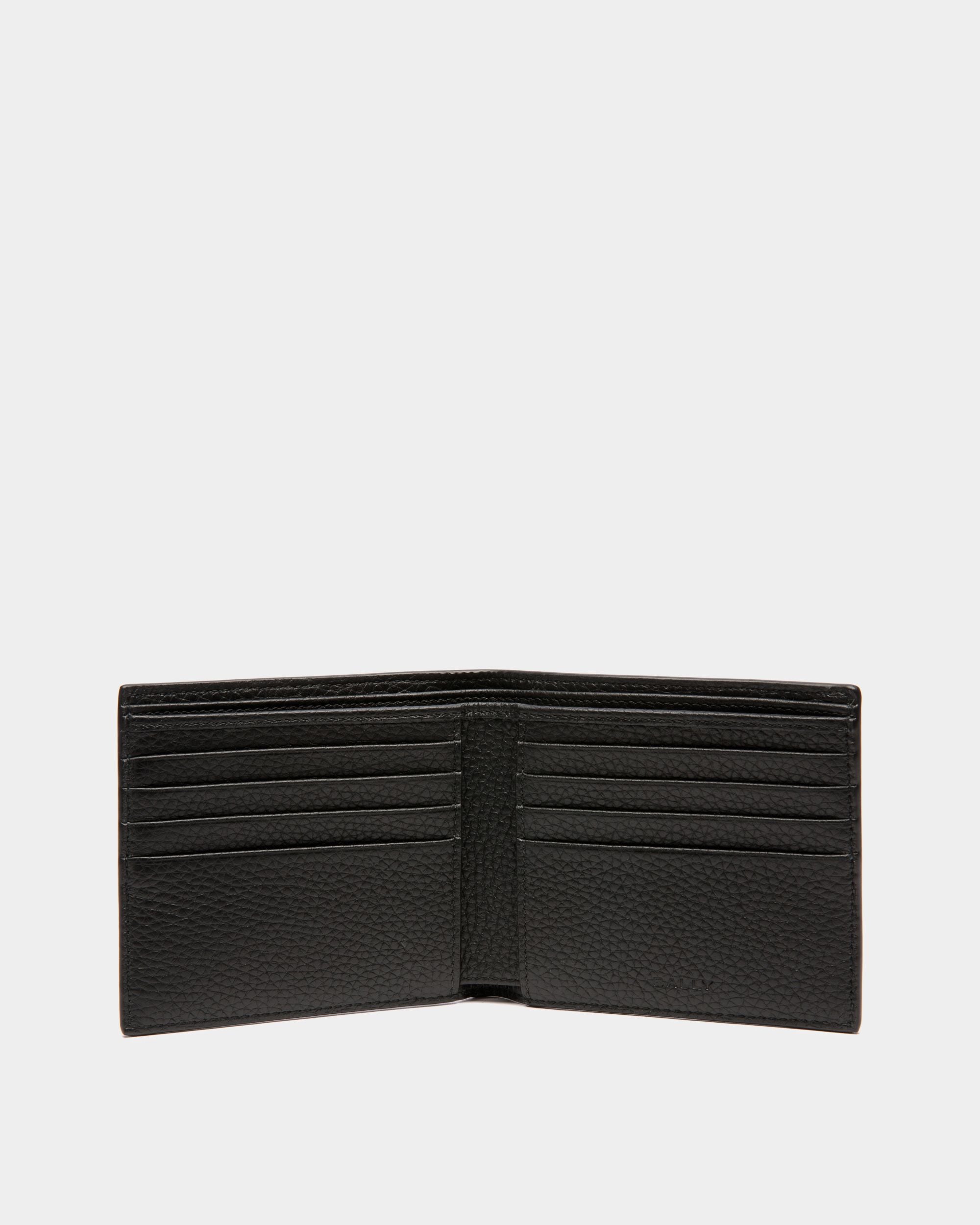 Ribbon Bifold Wallet In Black Grained Leather - Men's - Bally - 03