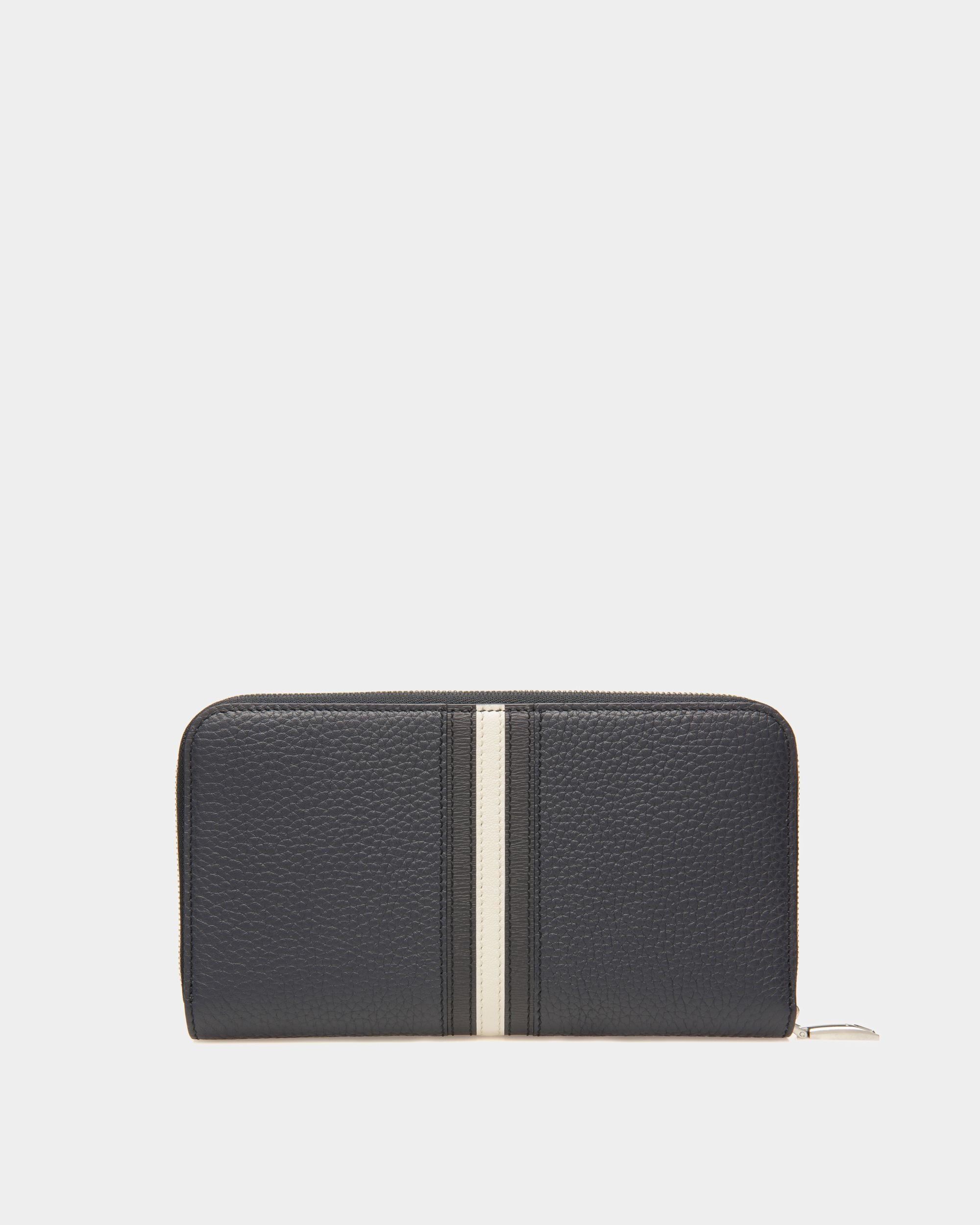 Ribbon Zip Around Wallet In Midnight Leather - Men's - Bally - 02