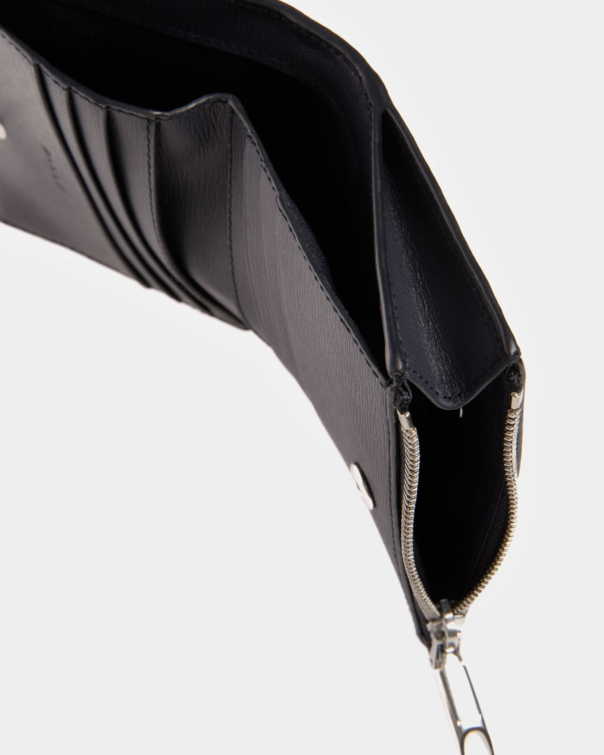 Crossing Wallet in Dark Blue Leather - Men's - Bally - 04