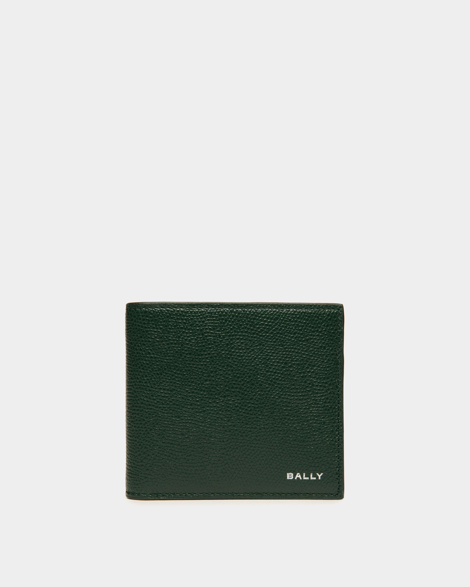 Flag Bifold in Bottle Green Leather - Men's - Bally - 01
