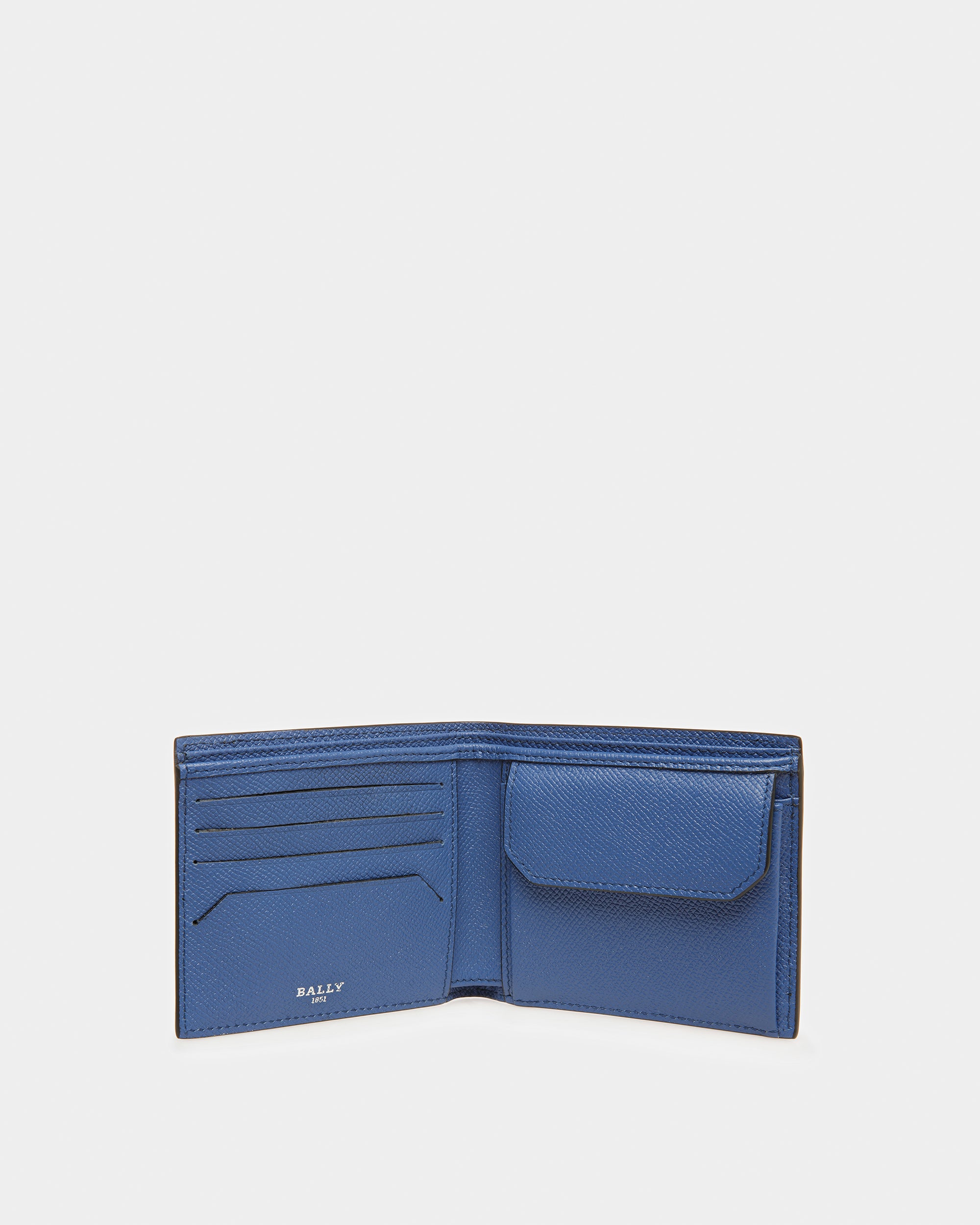 Bribel Leather Coin Wallet In Black & Blue - Men's - Bally - 02