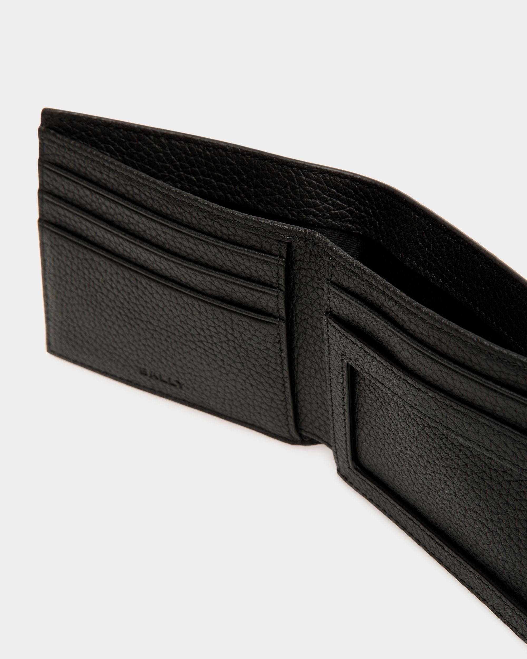 Ribbon Bifold In Black Leather - Men's - Bally - 04