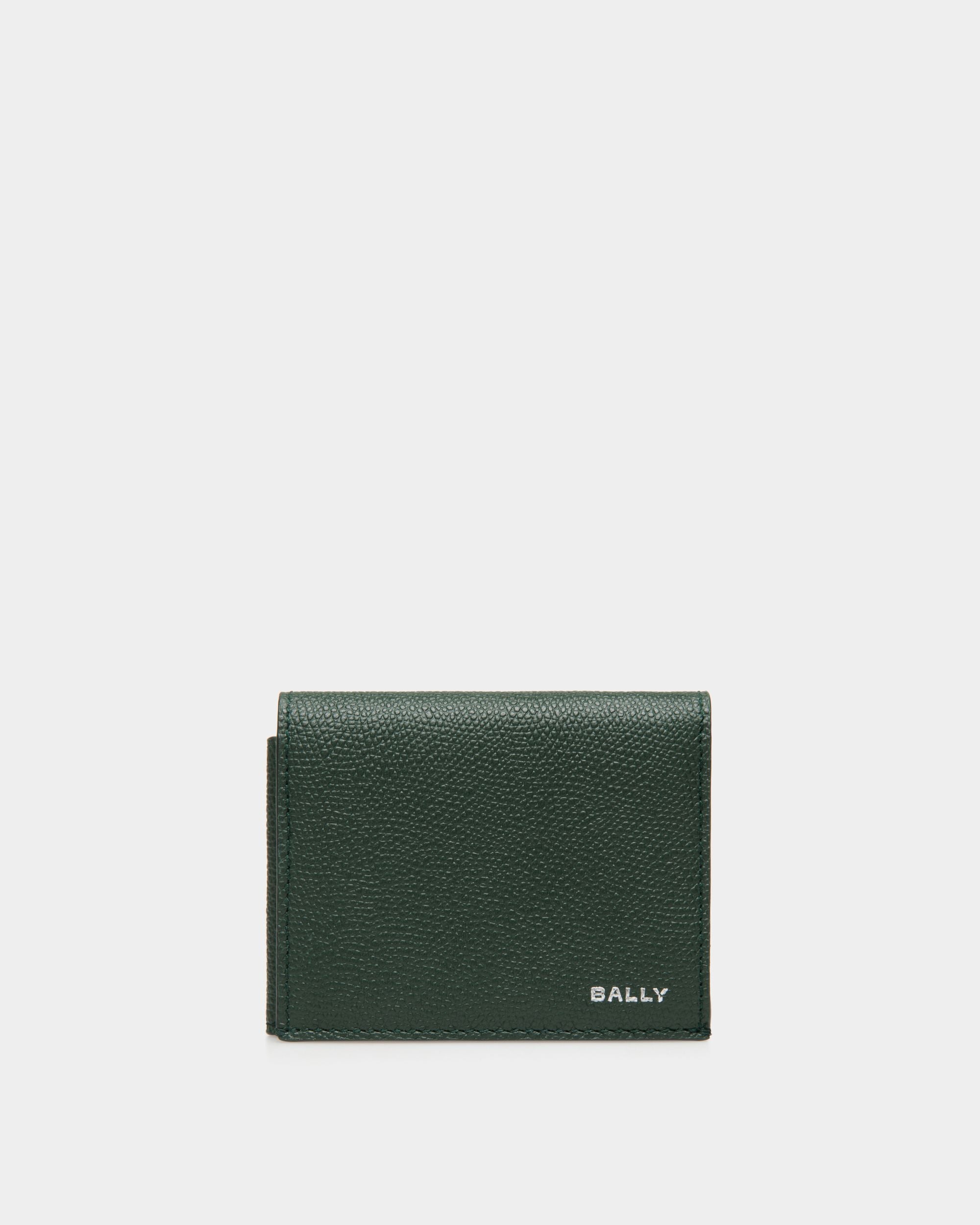 Flag Trifold in Bottle Green Leather - Men's - Bally - 01