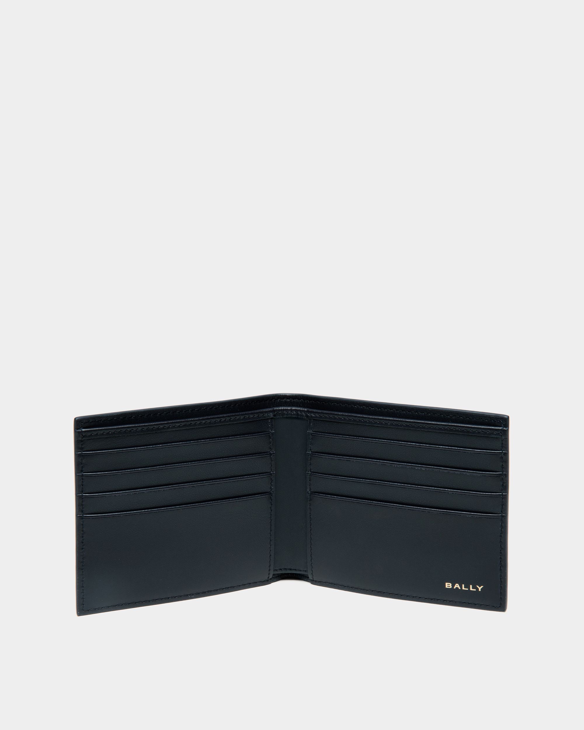 Summer Capsule Bifold In White And Navy Blue Leather - Men's - Bally - 03