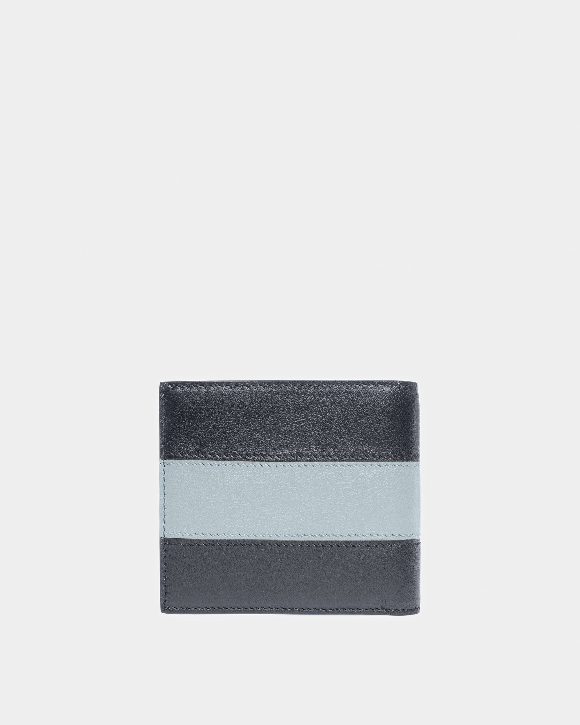 Brasai Leather Wallet In Midnight Blue And Light Blue - Men's - Bally - 02