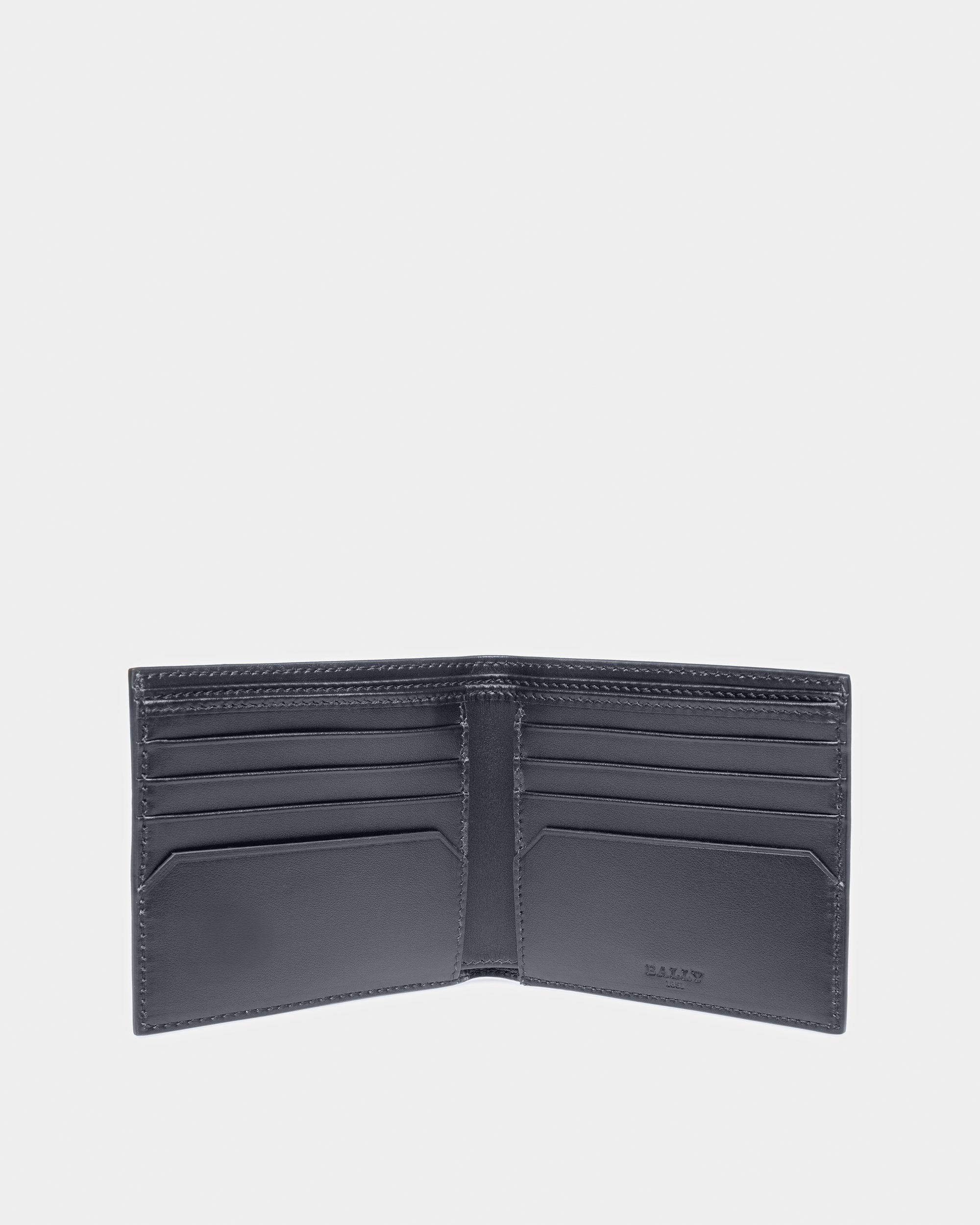 Brasai Leather Wallet In Midnight Blue And Light Blue - Men's - Bally - 03