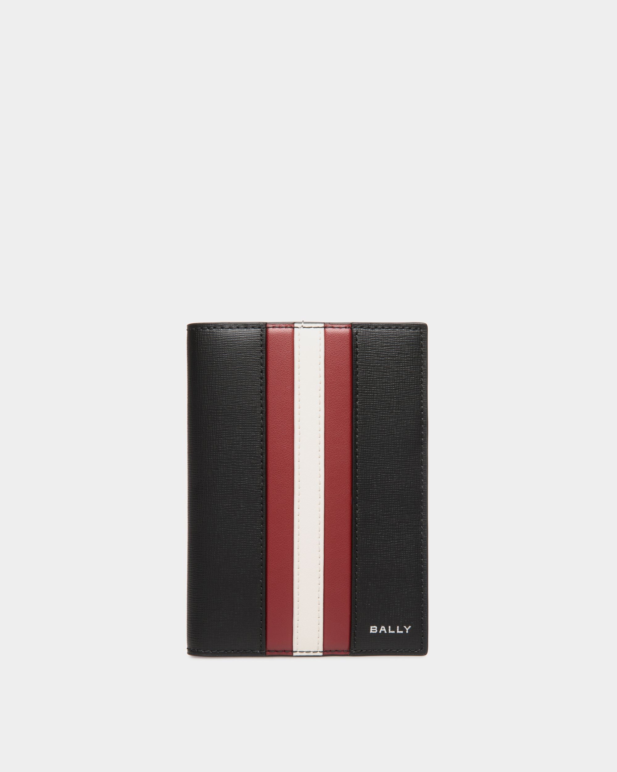 Mythos Passport Case in Black Recycled Leather - Men's - Bally - 01