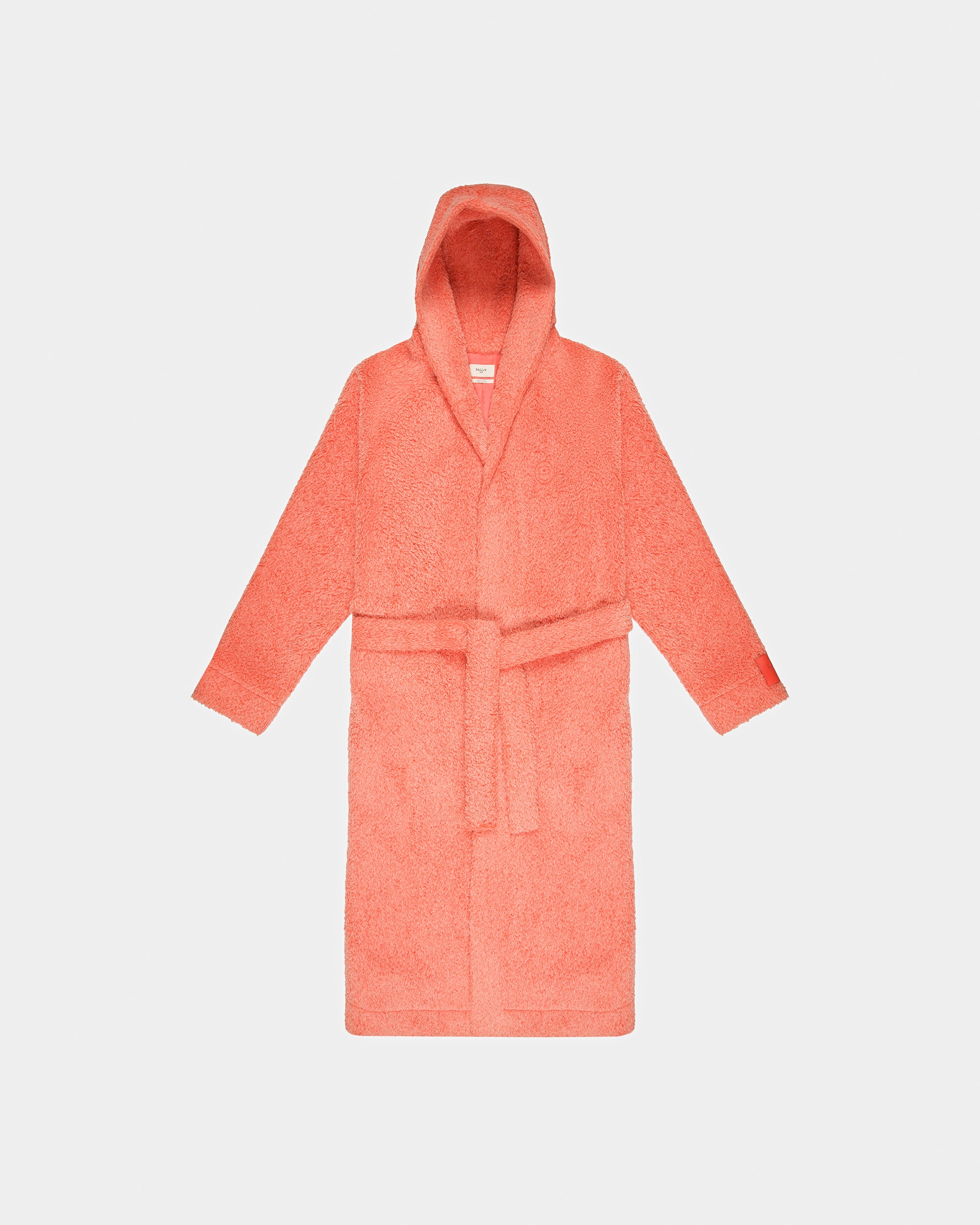 Alpaca Wool Coat In Orange - Women's - Bally - 05