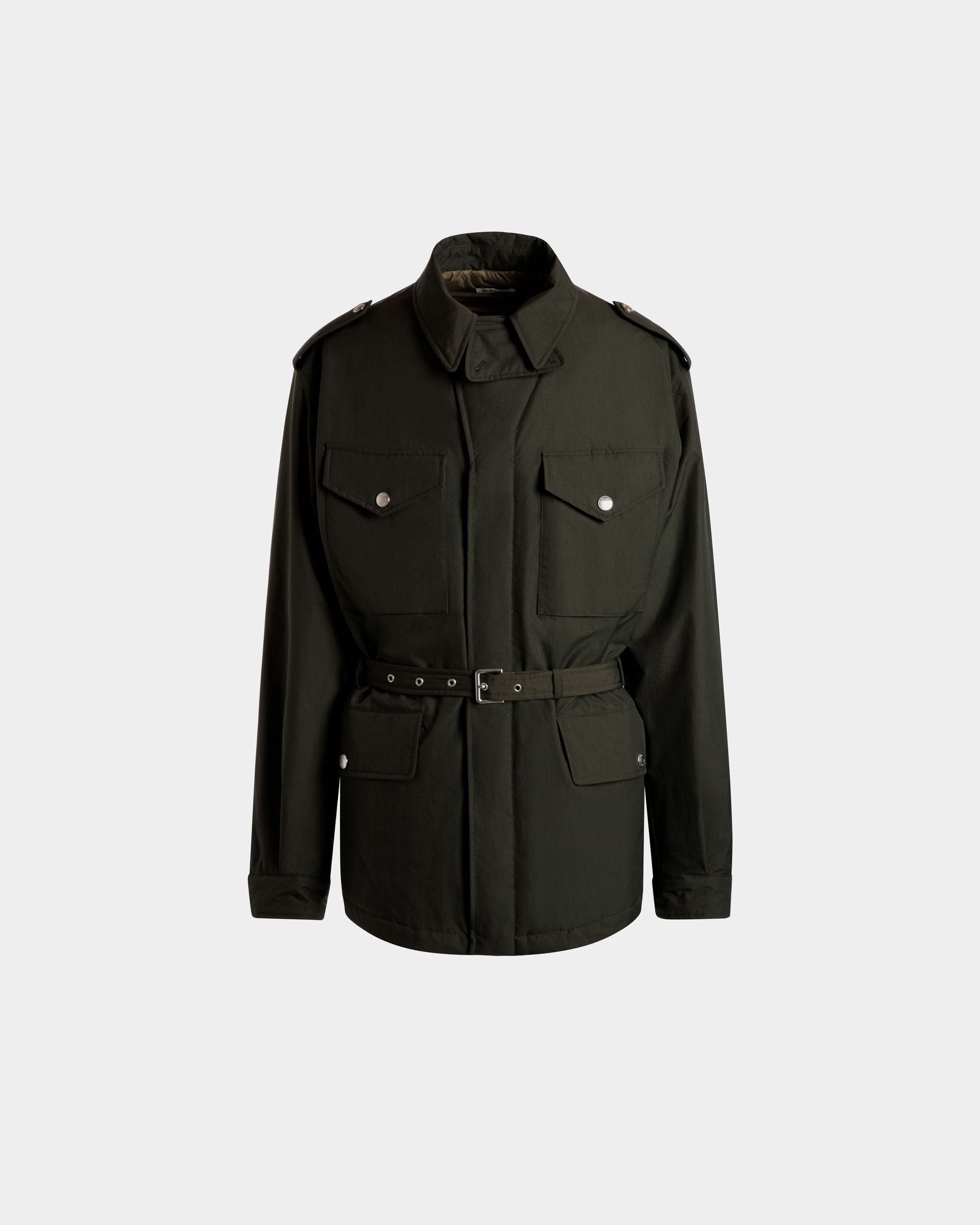 Field Jacket In Military Green Nylon - Men's - Bally - 01