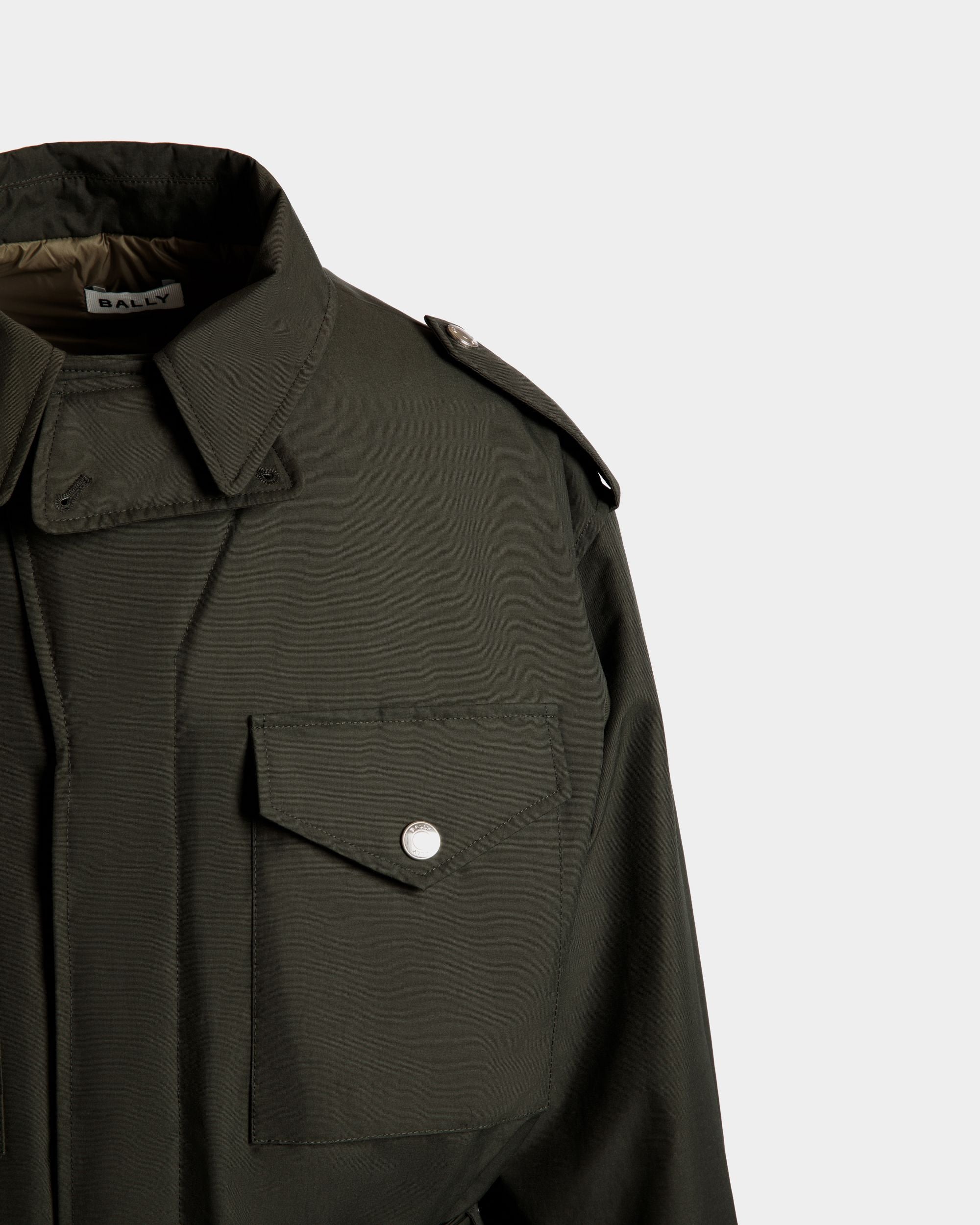 Field Jacket In Military Green Nylon - Men's - Bally - 02