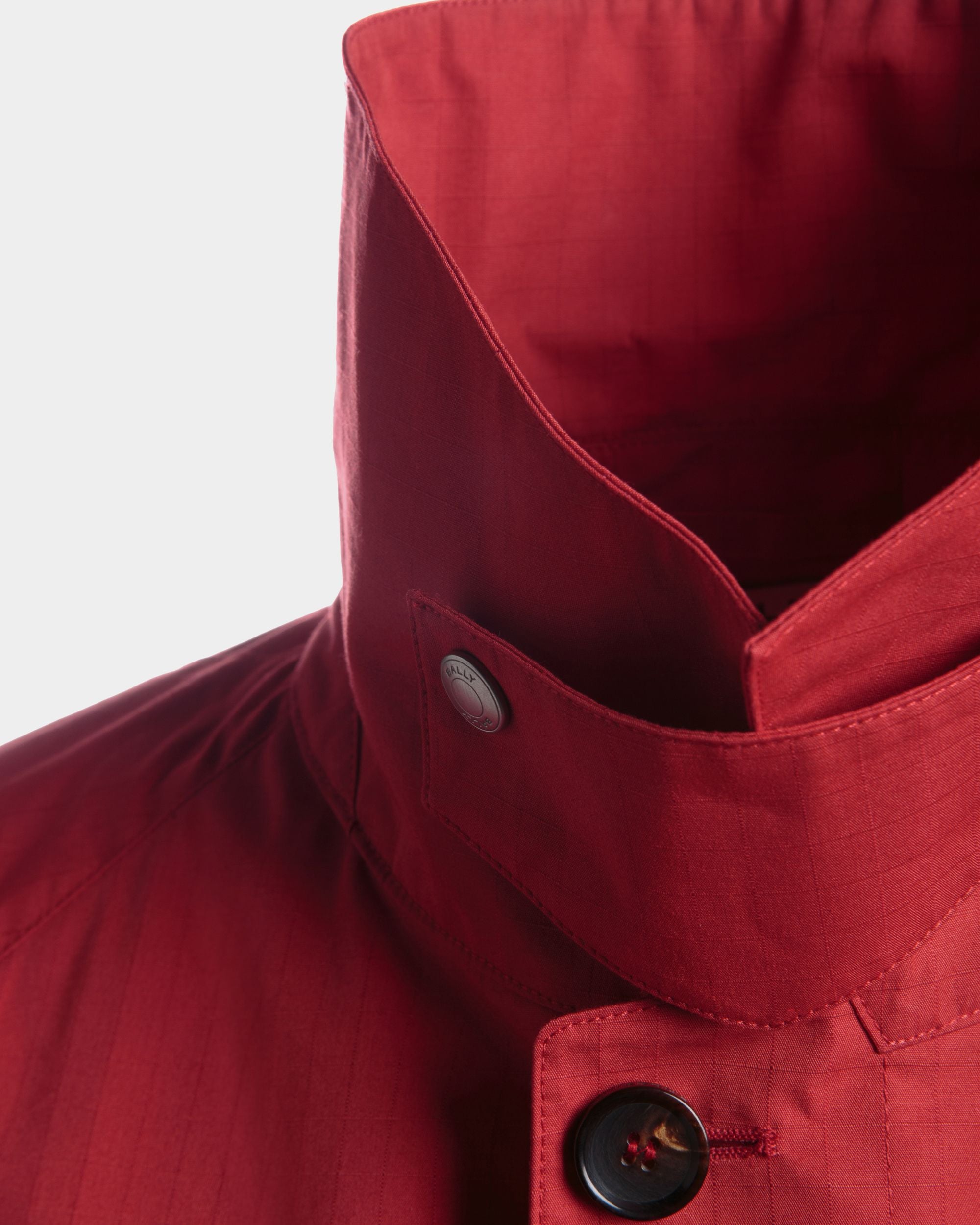 Coat in Candy Red Nylon - Men's - Bally - 04