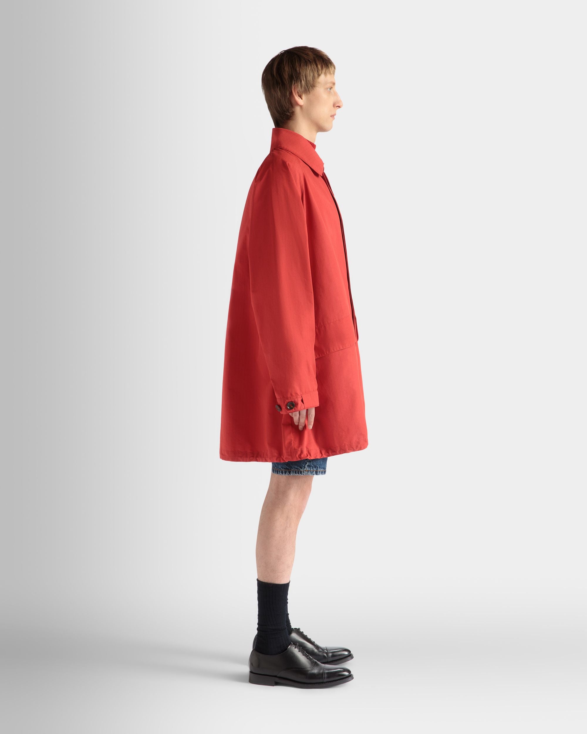 Coat in Candy Red Nylon - Men's - Bally - 05