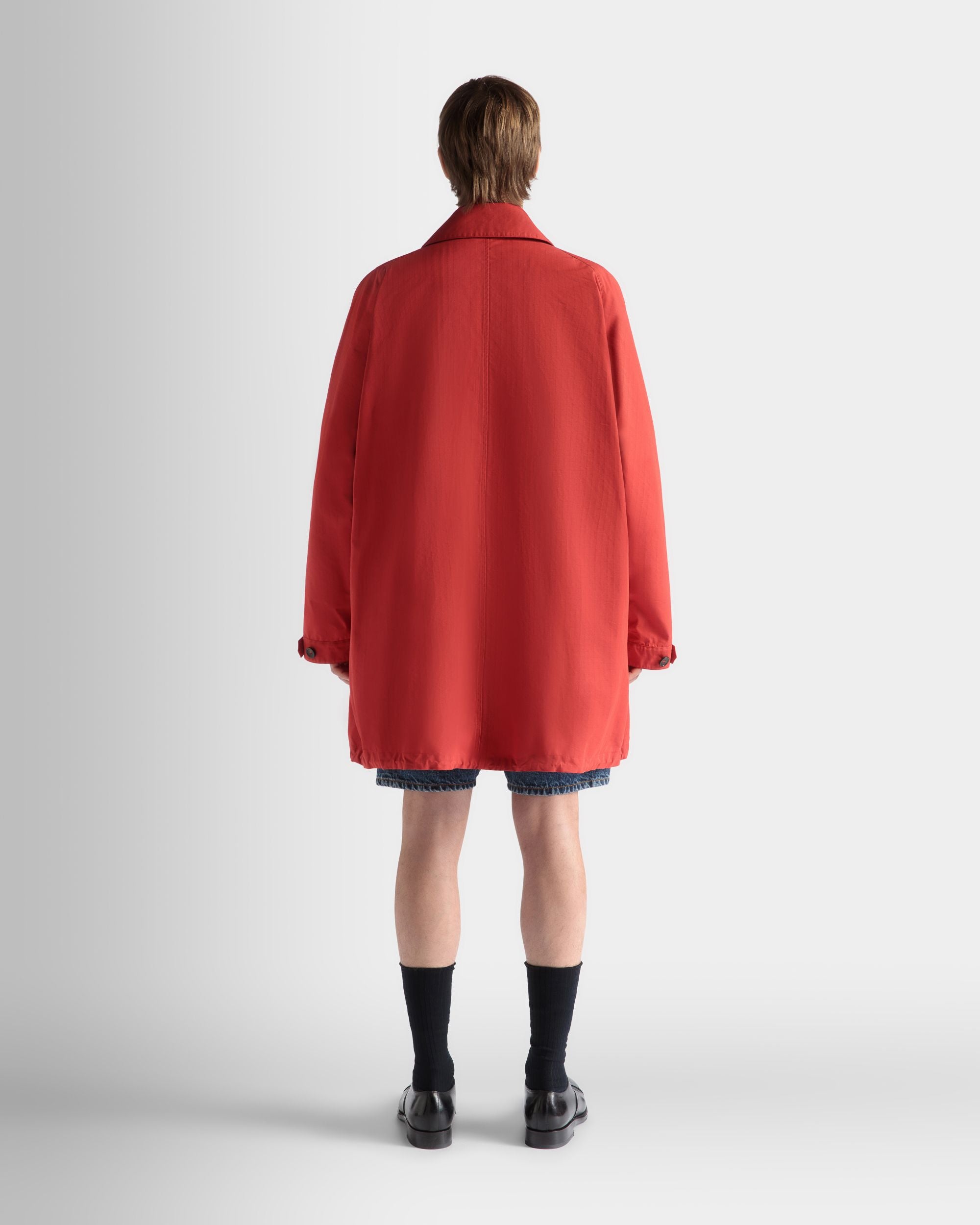 Coat in Candy Red Nylon - Men's - Bally - 06