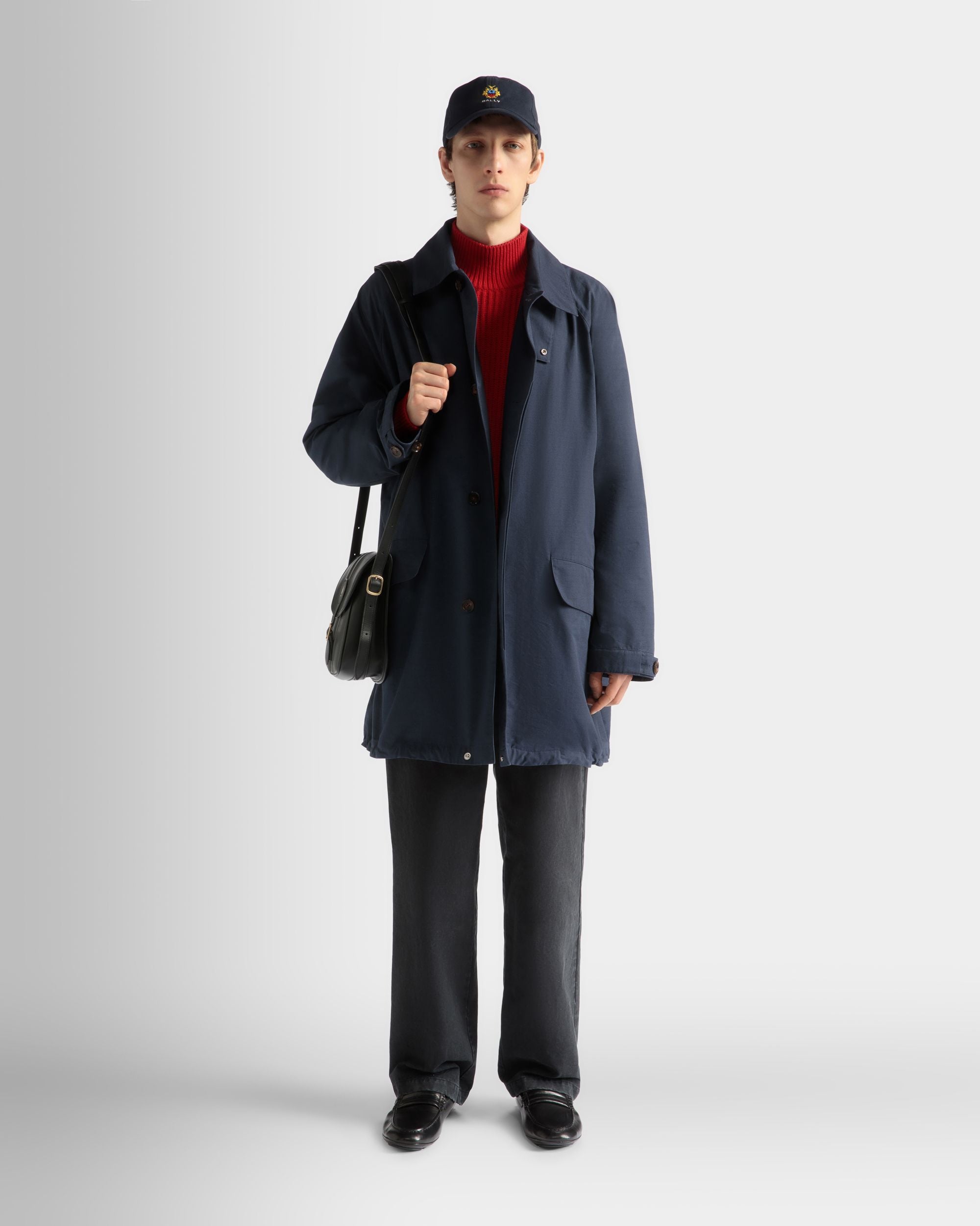 Coat in Navy Blue Nylon - Men's - Bally - 02