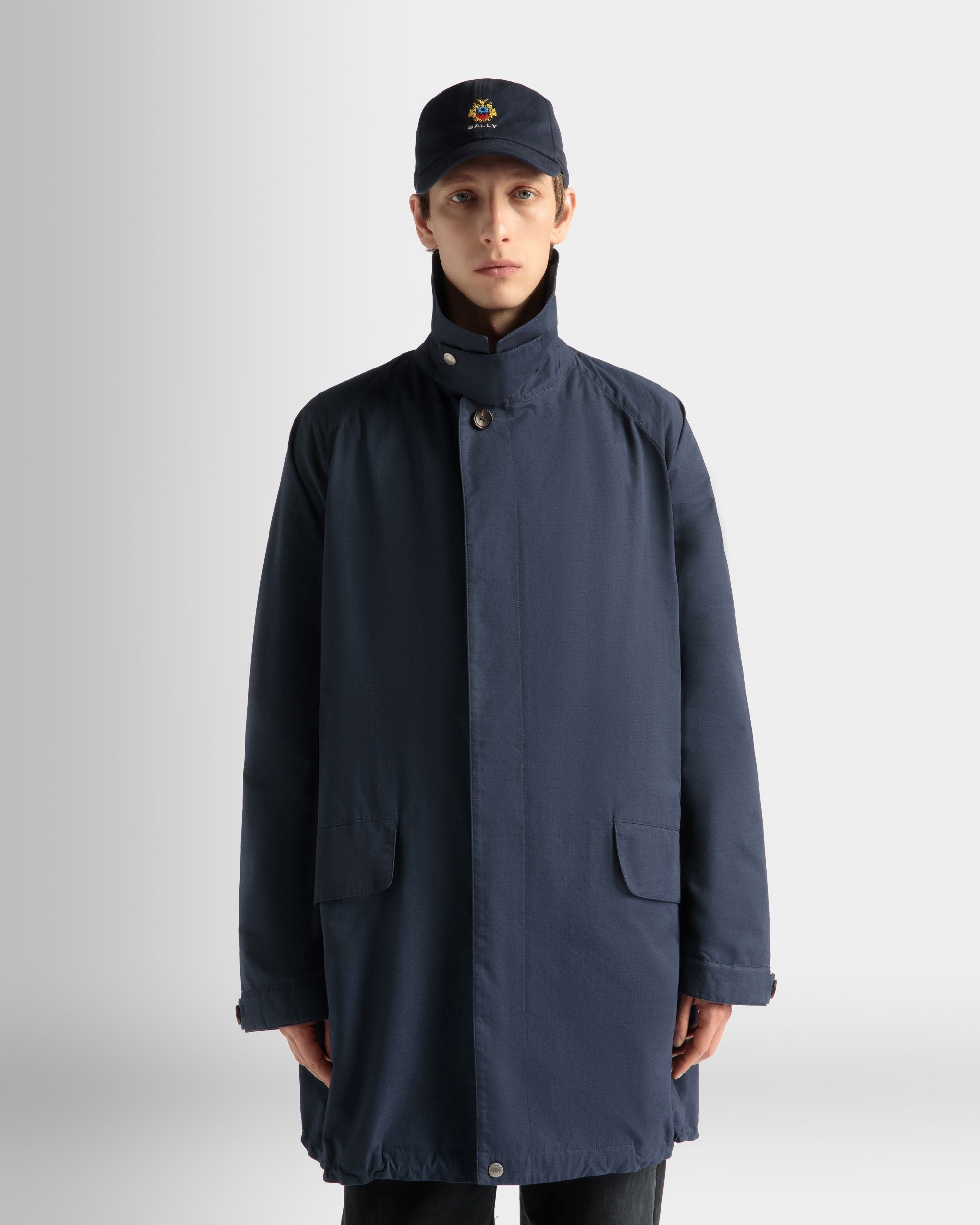 Coat in Navy Blue Nylon - Men's - Bally - 03